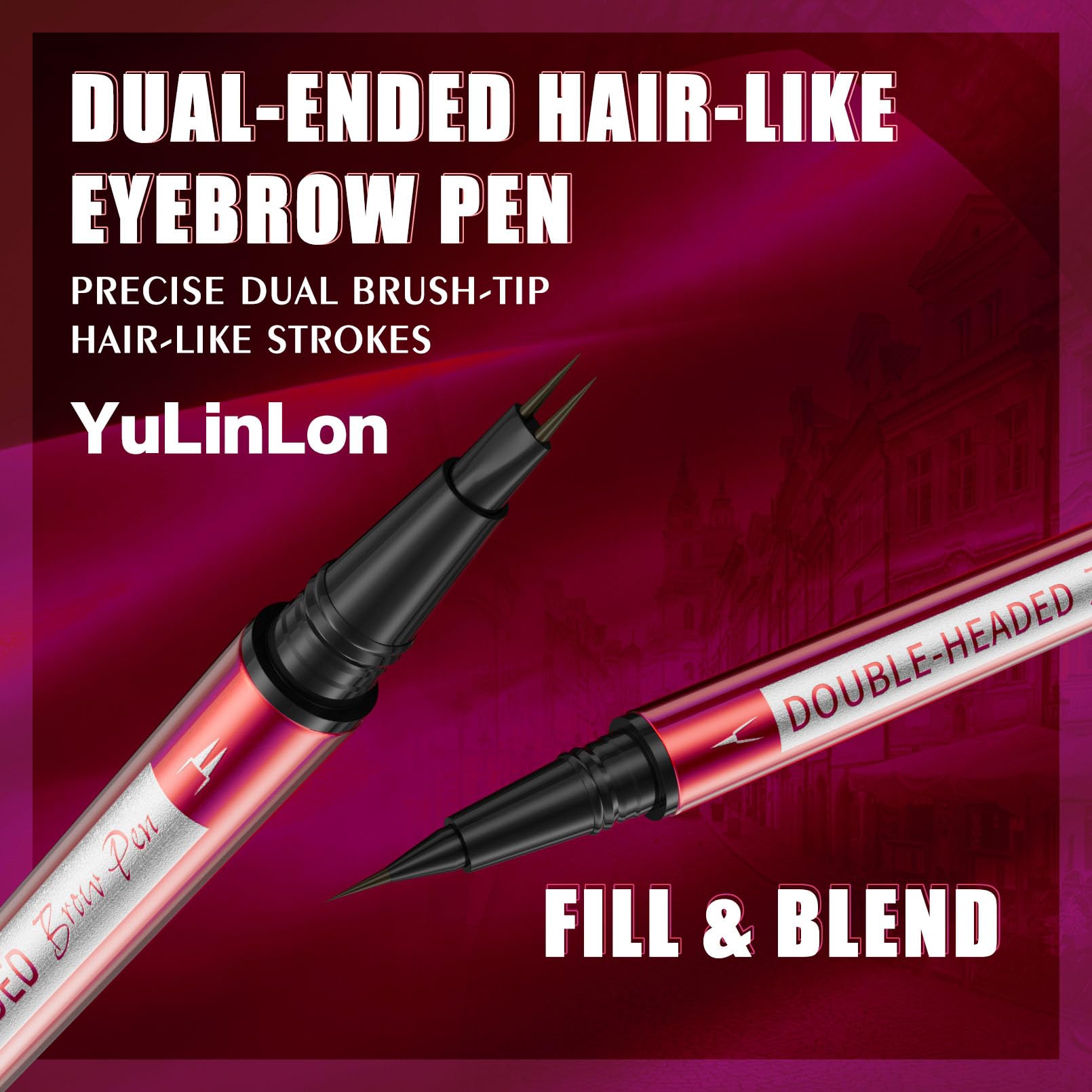 YuLinLon Double-Headed Brow Pen, Ultra-Precise Hair-Like Strokes, Long-Lasting Waterproof Makeup, Available in 5 Natural Shades (3#Dark Brown) YulinlonAu supplements