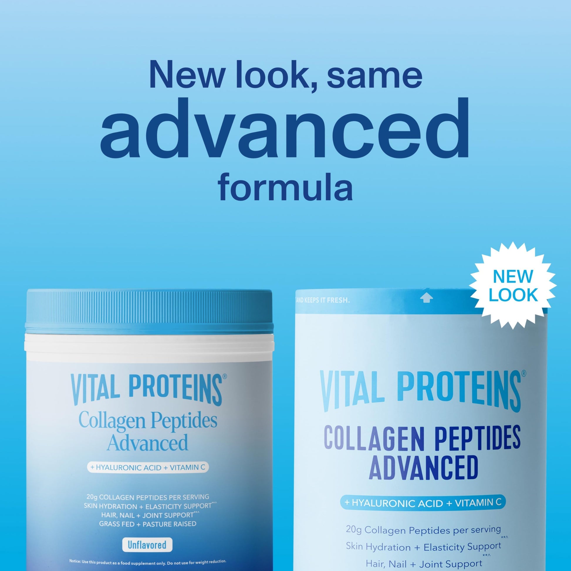 Vital Proteins Collagen Peptides Powder Advanced with Hyaluronic Acid & Vitamin C, Collagen Supplements, Unflavored, 12 Servings Vital ProteinsAu supplements