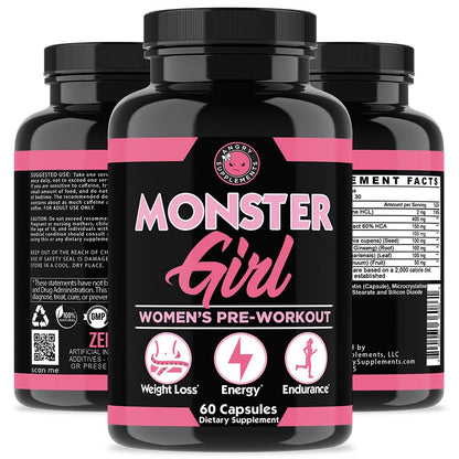 Angry Supplements Monster Girl, Women’s Pre-Workout + Recovery, Apple Cider Vinegar Angry SupplementsUS supplements