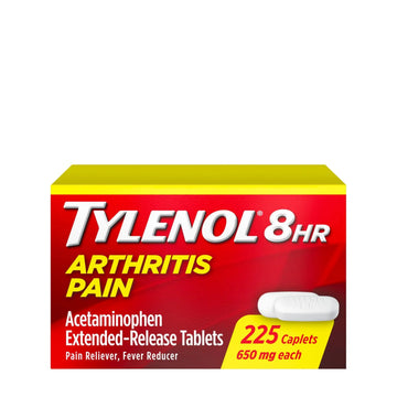 Tylenol Acetaminophen 650 mg Extended Release Caplets, Fast, Strong Pain Relief, 8 Hour Arthritis Pain Relief, Joint Pain Reliever & Fever Reducer, Long-Lasting Relief, Oral Medicine, 225 Count TylenolAu supplements