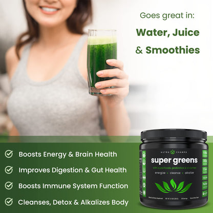 NutraChamps Super Greens Powder Premium Superfood | 20+ Organic NutraChampsUS supplements