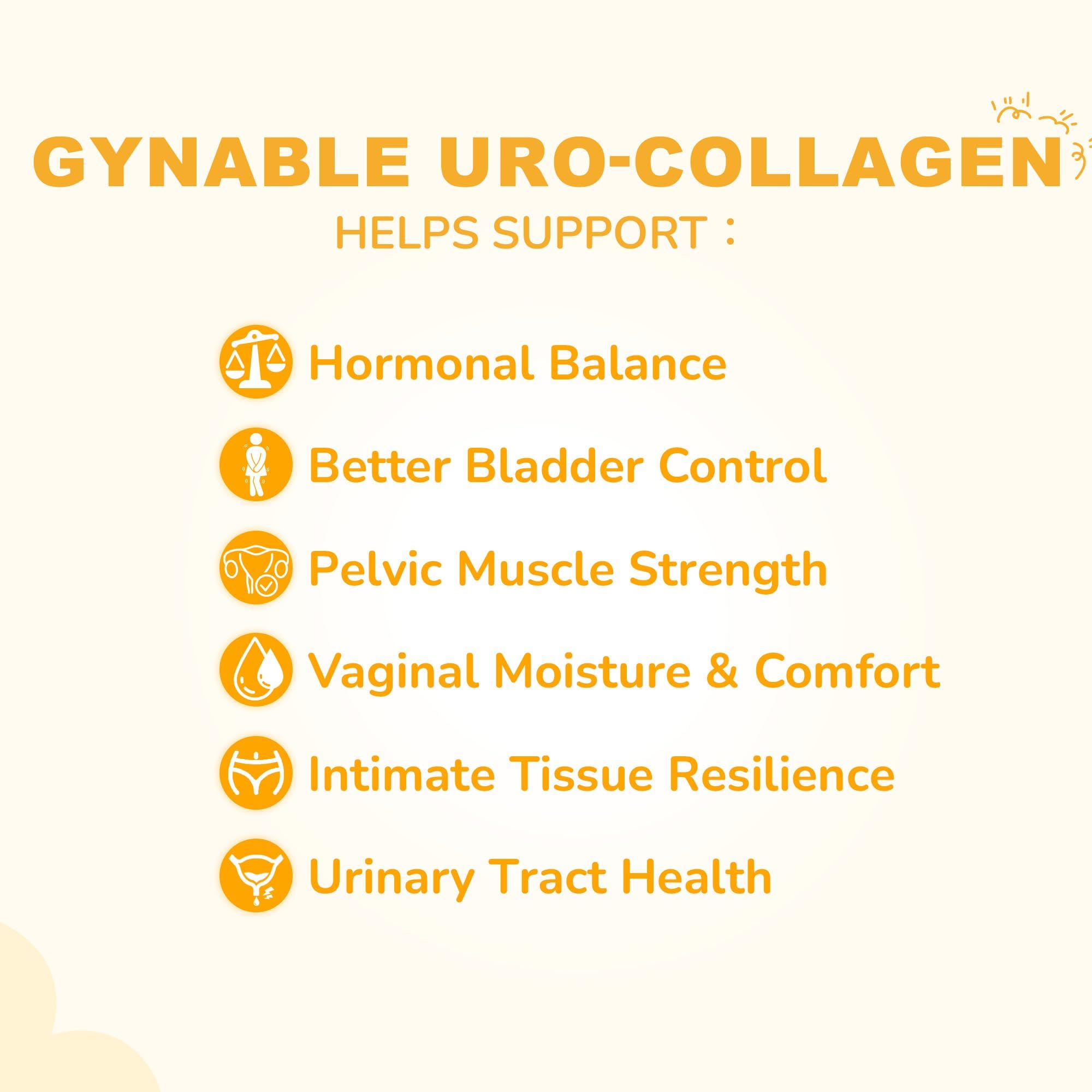 Bladder Control Supplements for Women: UroCollagen for Postpartum Recovery Supports Pelvic Floor Muscles Strength, Urinary Urgency Frequency Leakage, for Hormone Harmony Balance, Powder, 30-Day Supply GynableAu supplements