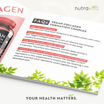 Vegan Collagen 1000mg Advanced Superfood Blend - 180 Capsules (3 Month Supply) NutravitaUS supplements