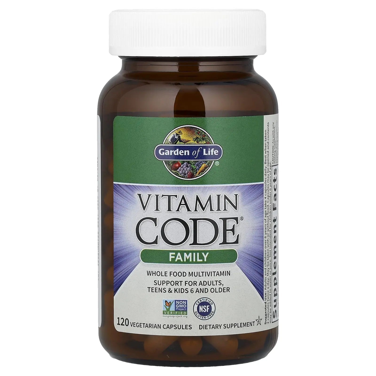 Garden of Life Multivitamin for Women, Men & Kids Age 6 and up, Vitamin Code Family Multi - 120 Vegetarian Capsules, Whole Food Vitamins Garden of LifeAu supplements