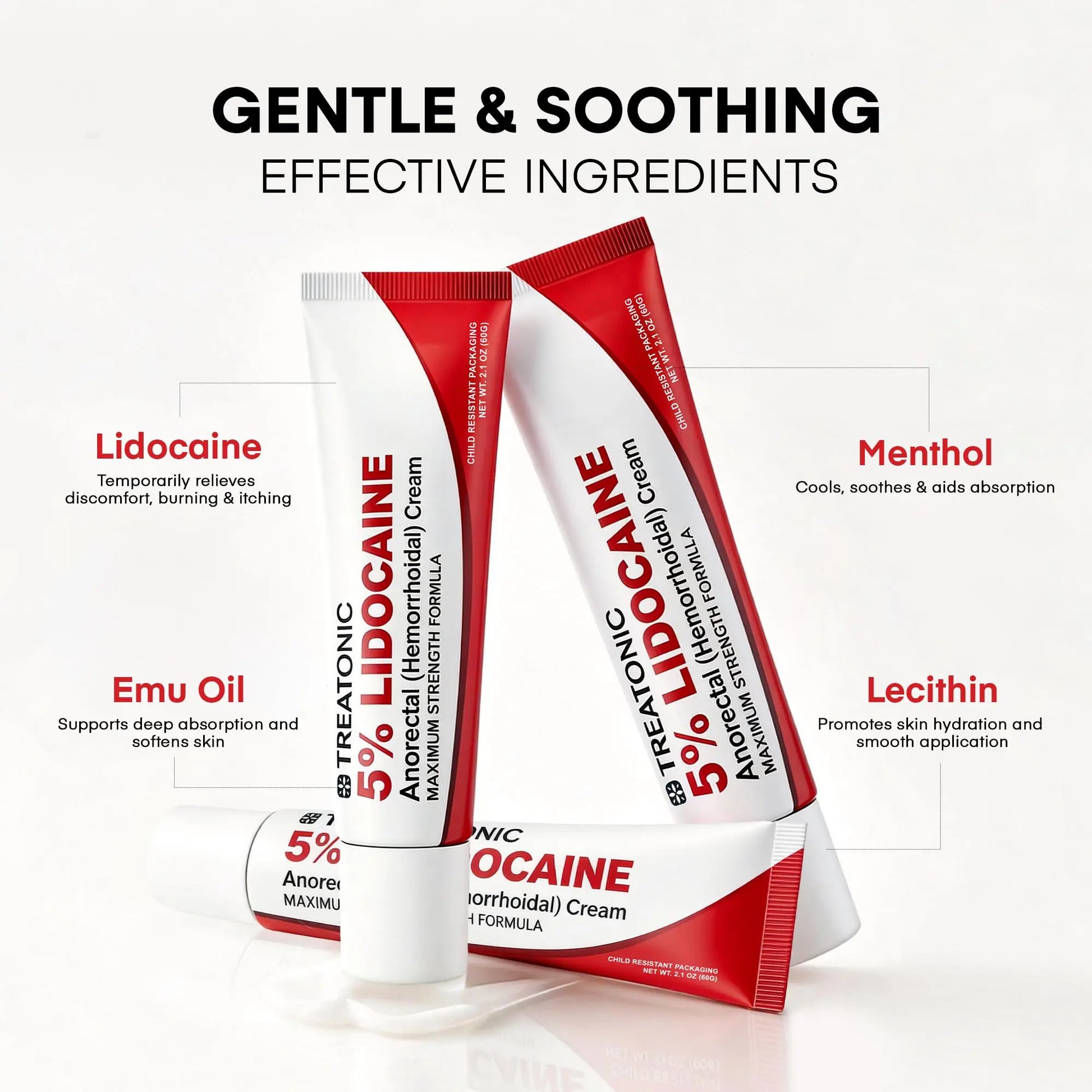 Treatonic 5% Lidocaine Numbing Cream: Lidocaine Cream for Pain Relief, Itching, Burning, Soreness, Hemorrhoid - Maximum Strength Topical Numb Cream - Fast Acting & Long Lasting Numbing Cream - 4.2 oz TreatonicAu supplements