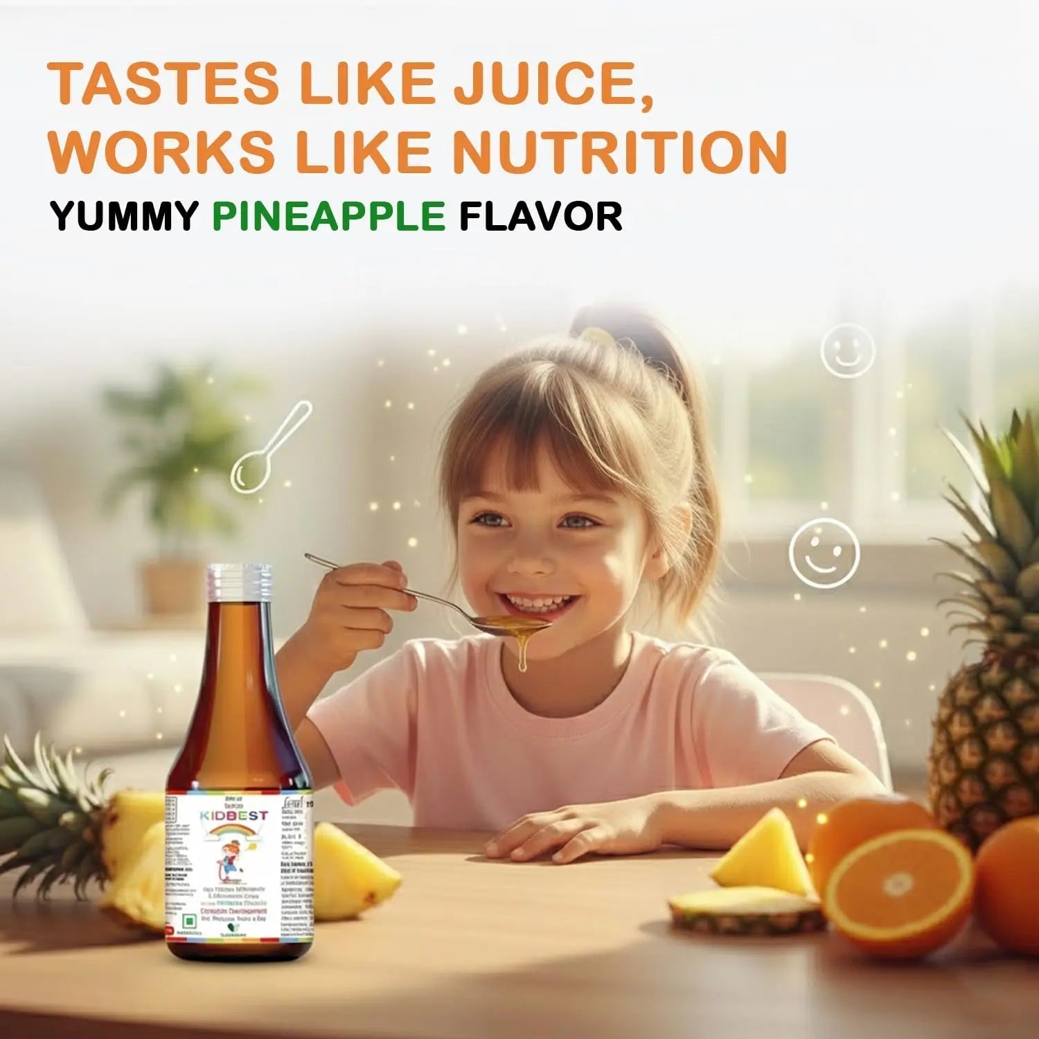 Kidbest Multivitamin Syrup for Kids 3-13 Years – Liquid Formula with 20 Nutrients for Appetite, Immunity, and Growth – Tasty Daily Vitamins HealthBestAu supplements