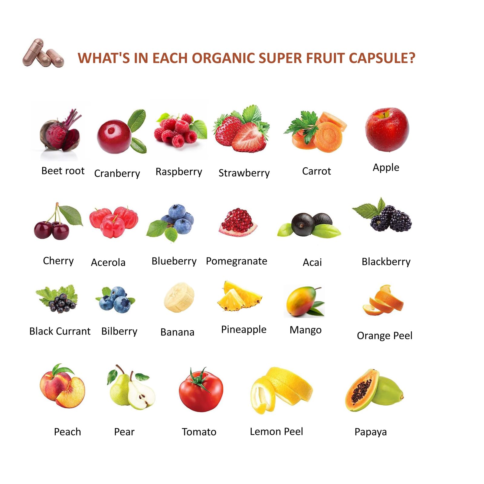 Lite Supply Fruits and Veggies Supplement 240 Caps - 120 Fruit and 120 Veggie Capsules - Whole Food & Natural Superfood Filled with Vitamins & Minerals for Women, Men Supports Energy Levels Lite SupplyAu supplements