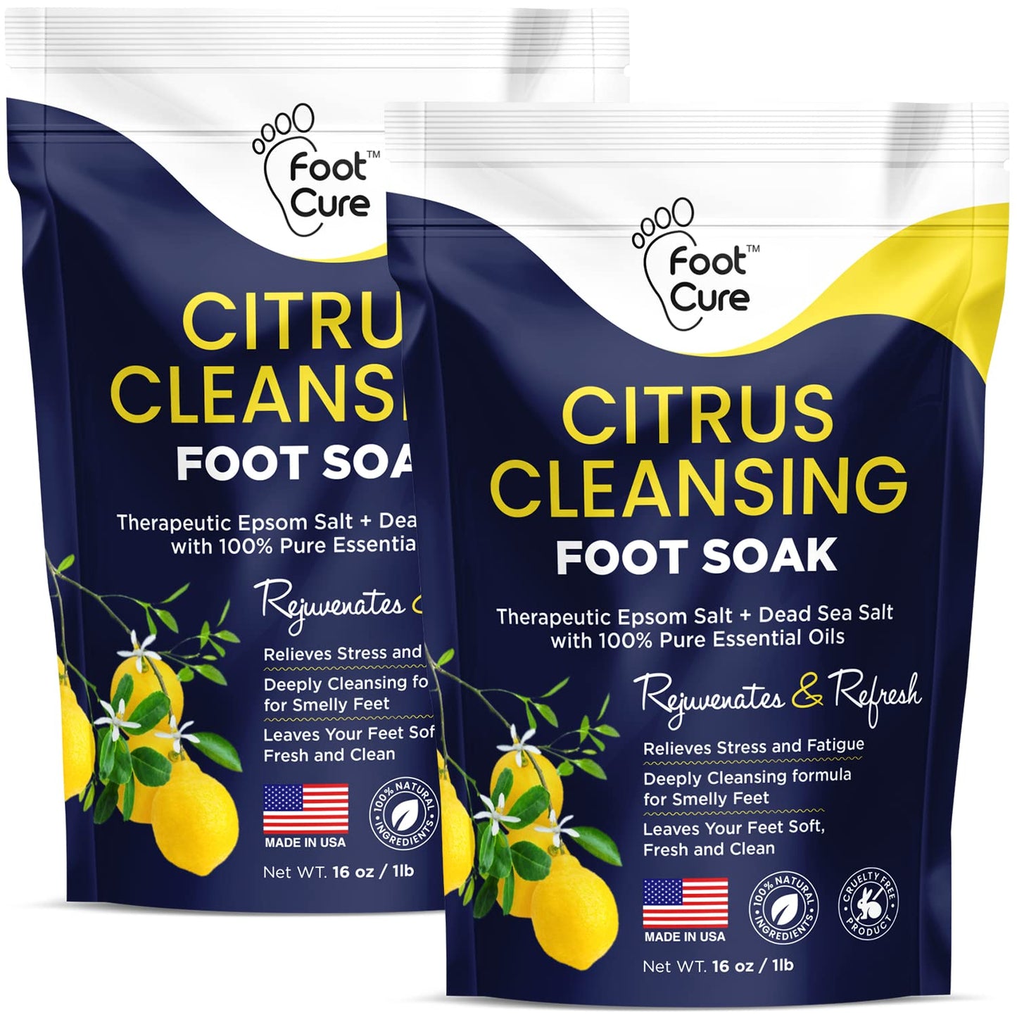 Citrus Detox Foot Soak With Epsom Salts - for Foot Callus, Immune Boost, Damaged Toenail FOOT CUREUS supplements