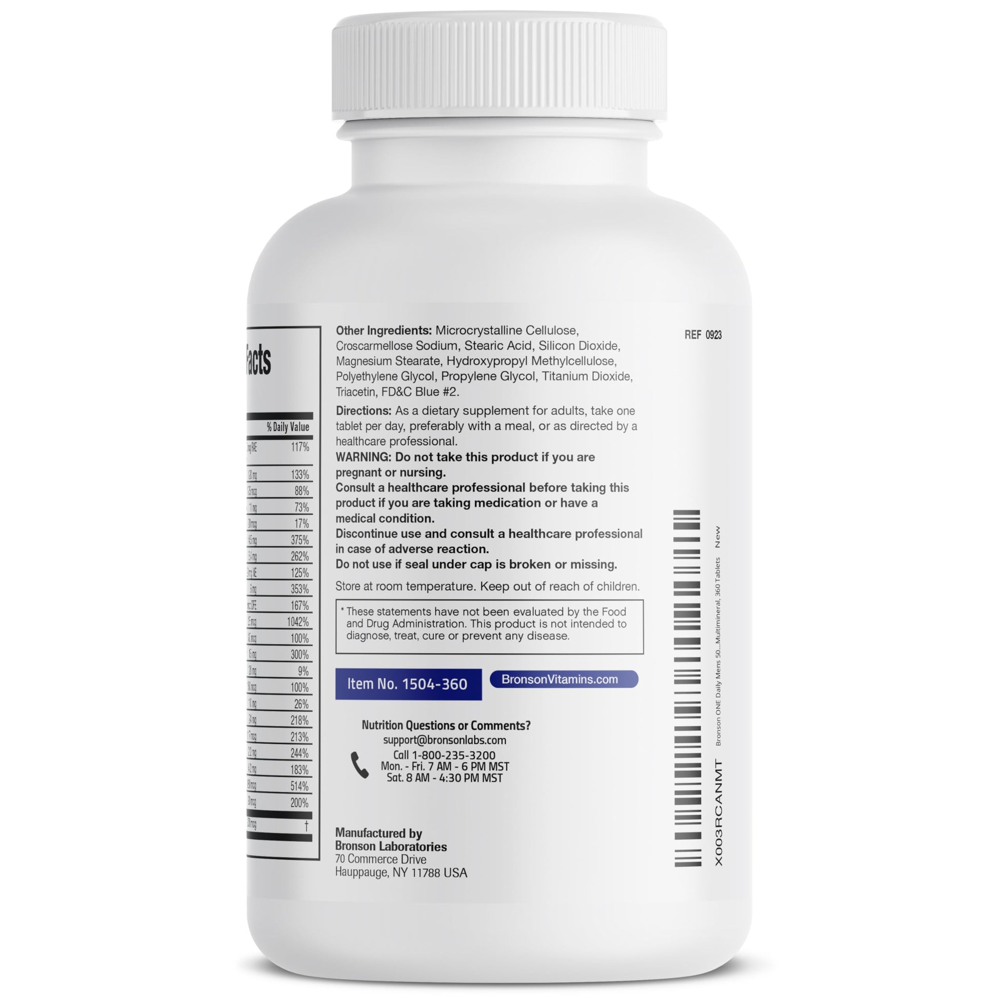 Bronson ONE Daily Mens 50+ Complete Multivitamin Multimineral, 360 Tablets BronsonAu supplements