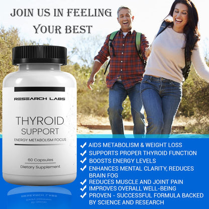 Research Labs Thyroid Support + Iodine Supplement - Energy, Metabolism, Focus Research LabsUS supplements