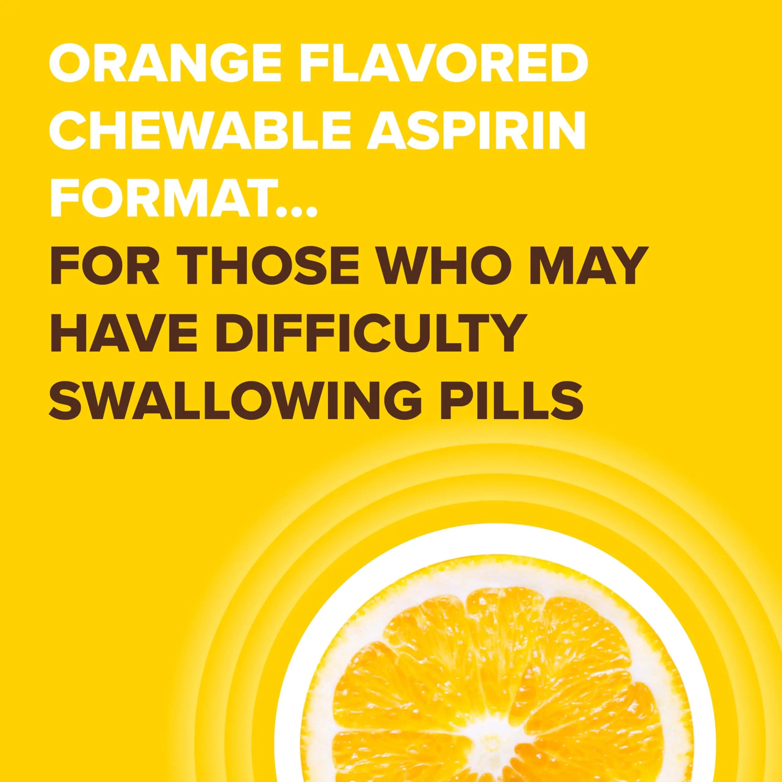 Bayer Aspirin Low Dose 81 mg Chewable Tablets, Pain Reliever, Orange Flavored, 216 Tablets (6 Pack) BayerAu supplements