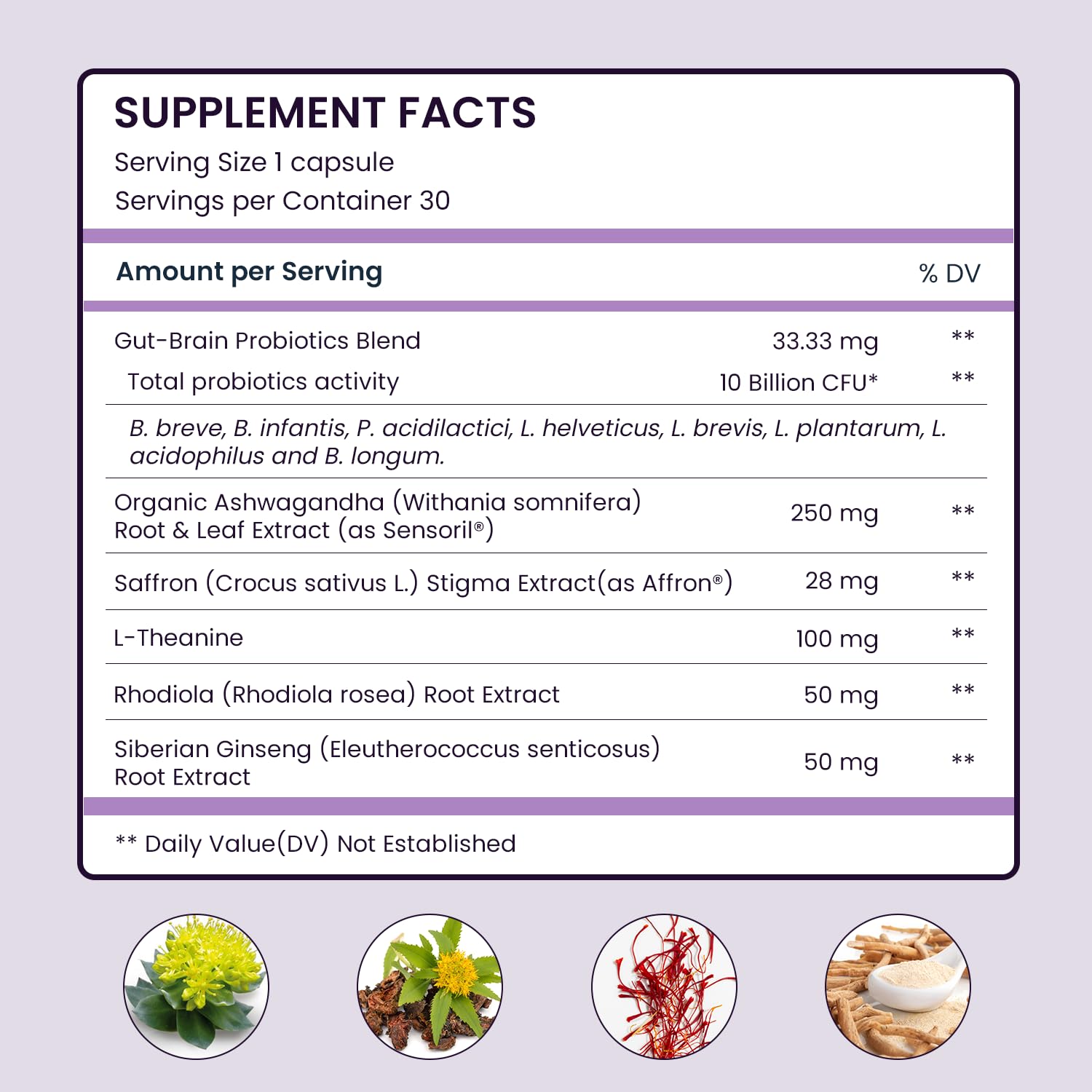 UpNourish Organic Ashwagandha Saffron Supplements with Probiotics - Stress Relief, Mood Enhancer, Calm Happy Pills Support Fatigue Focus Clarity with L-Theanine, Rhodiola, 30 Vegan Capsules UpNourishAu supplements