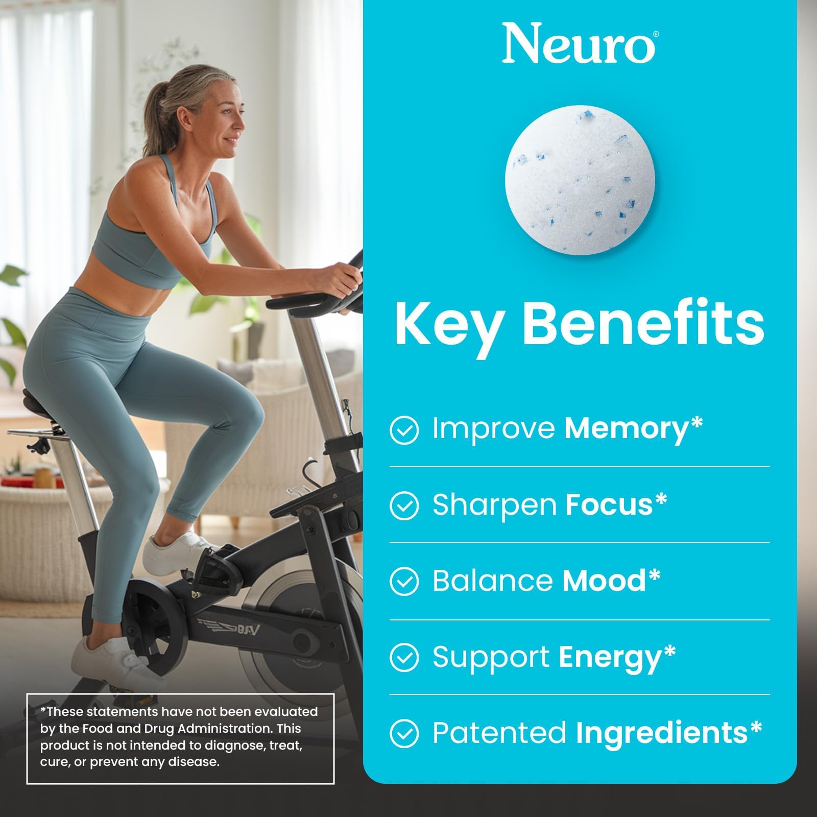 Neuro Memory & Focus Gum - Nootropic Gum with Vitamin B12, Vitamin B6, L-Theanine & Ginseng Extract - Natural Brain Support Supplement - Vegan, Caffeine & Sugar Free Chews - Peppermint, 90 ct NeuroAu supplements