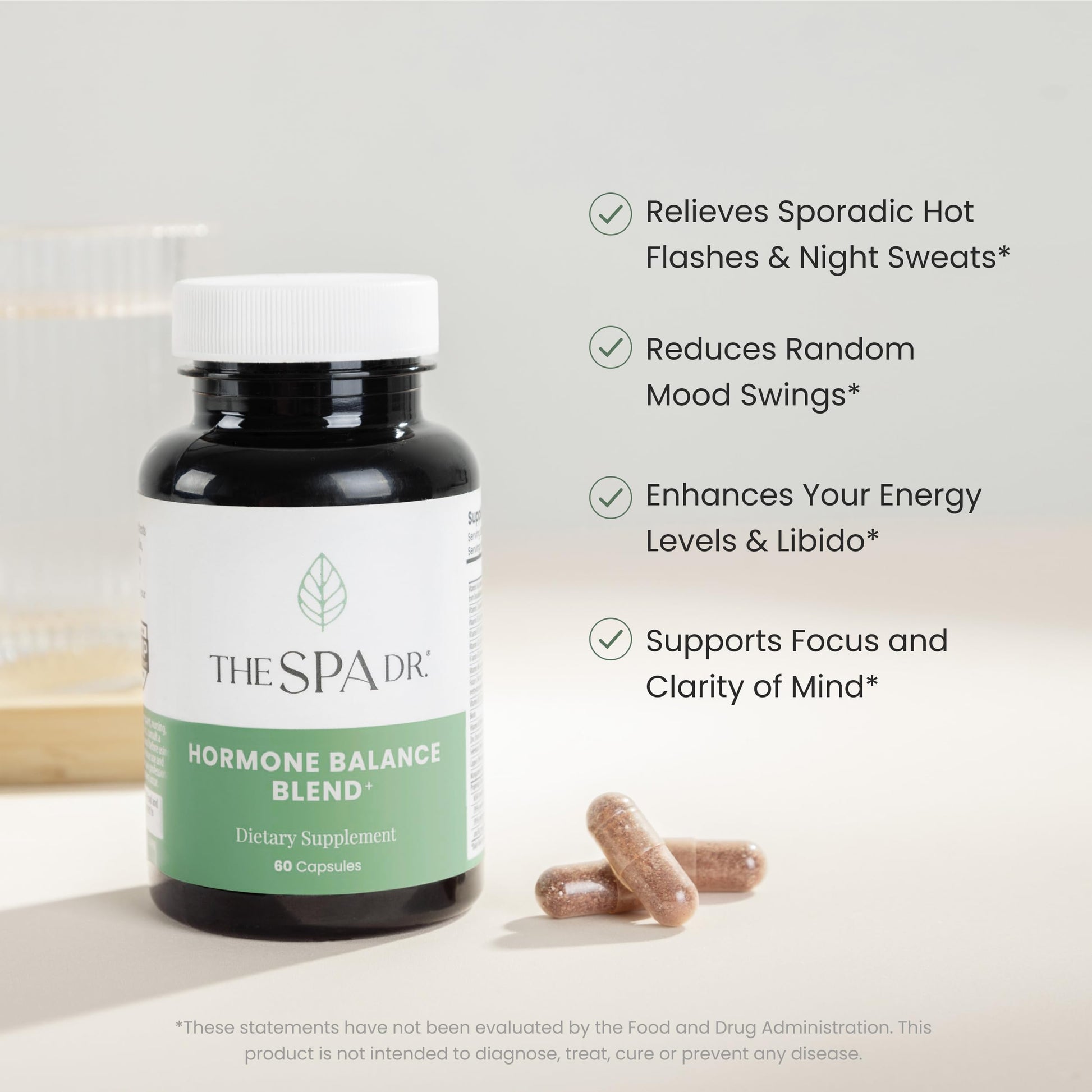 The Spa Dr. Hormone Balance for Women - Menopause Supplements for Women with Saw Palmetto, Chaste Tree Berry, Dong Quai for Night Sweats, Hot Flashes & Mood Swings - Menopause Support - 60 Capsules The Spa Dr.Au supplements