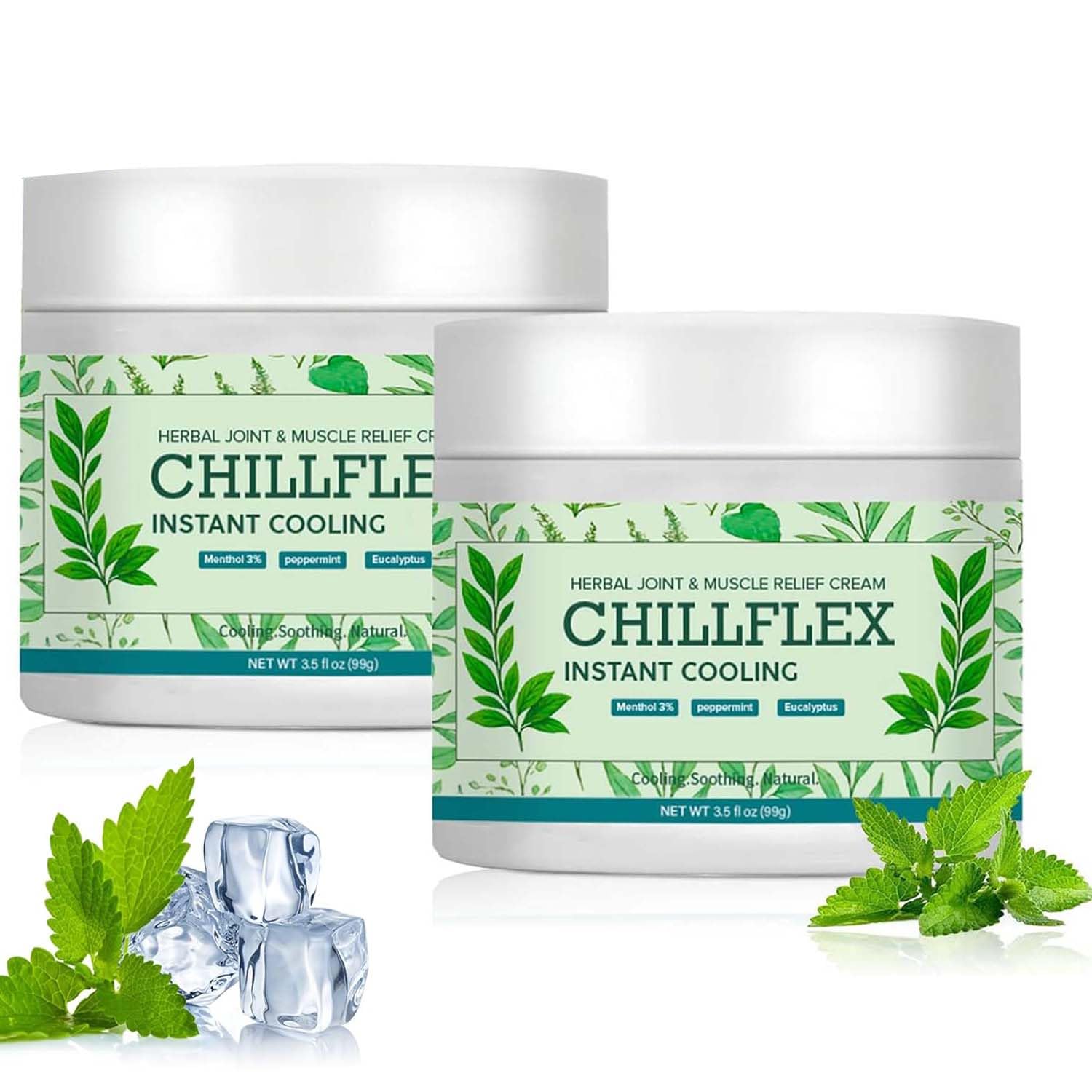 Menthol Soothing Cream, 3.5 Oz Joint Activities Throughout The Body, Cooling Soothing Ointment for Muscle, Head, Lumbar, Neck, Hands and Feet, 2 Pack CLORISLANDAu supplements