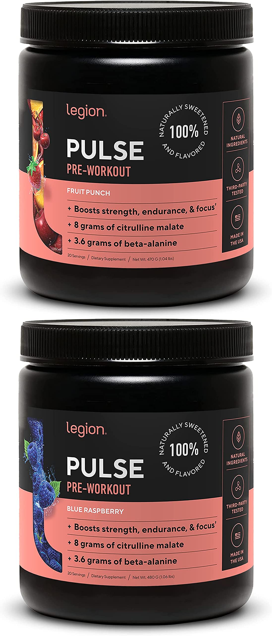 LEGION Pulse Pre Workout Supplement - All Natural Nitric Oxide Preworkout Drink to Boost LEGIONUS supplements