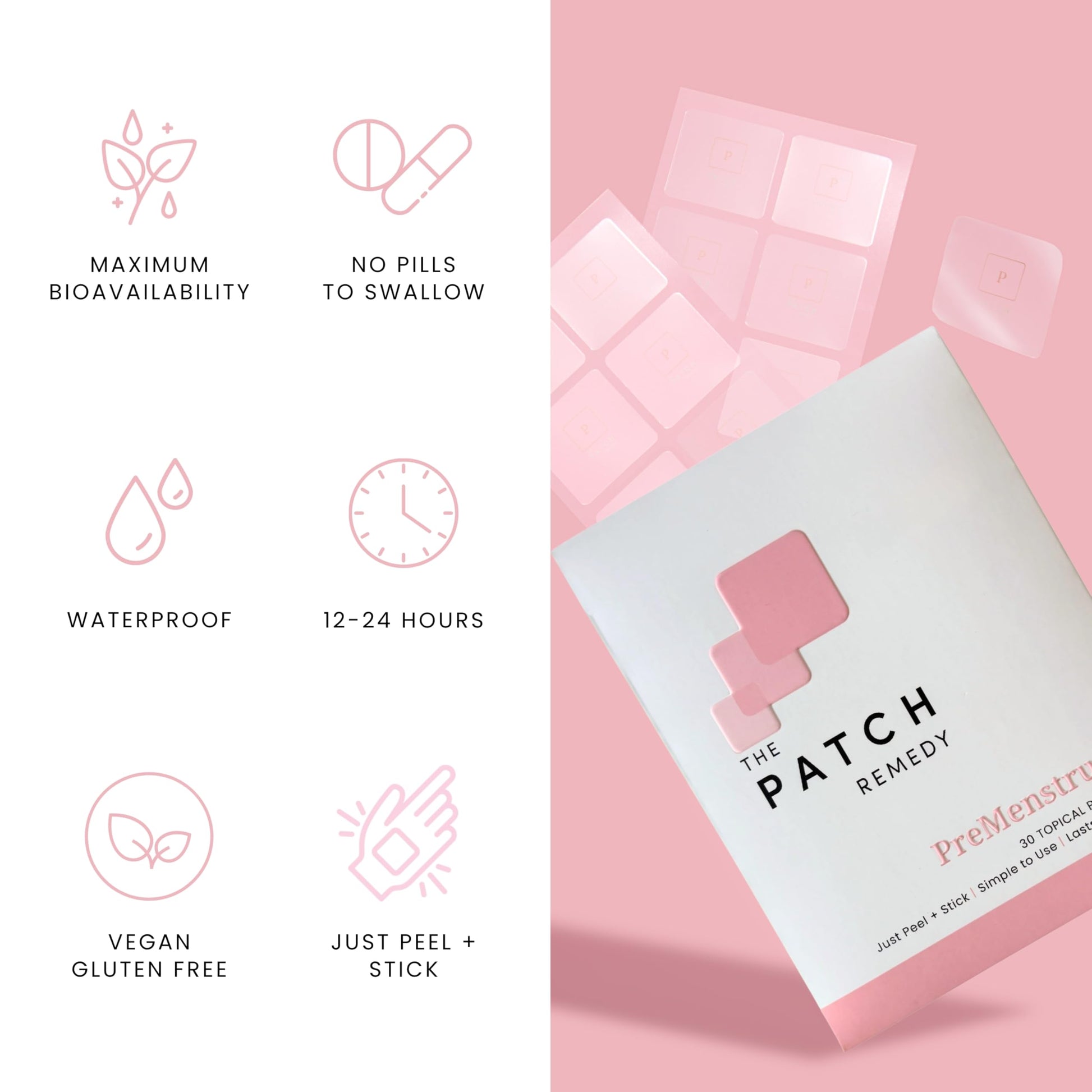 The Patch Remedy Pre Menstrual Patch | Chasteberry, Magnesium, Evening Primrose, Dong Quai, B6 & Vitamin E | 30 Patches The Patch RemedyAu supplements