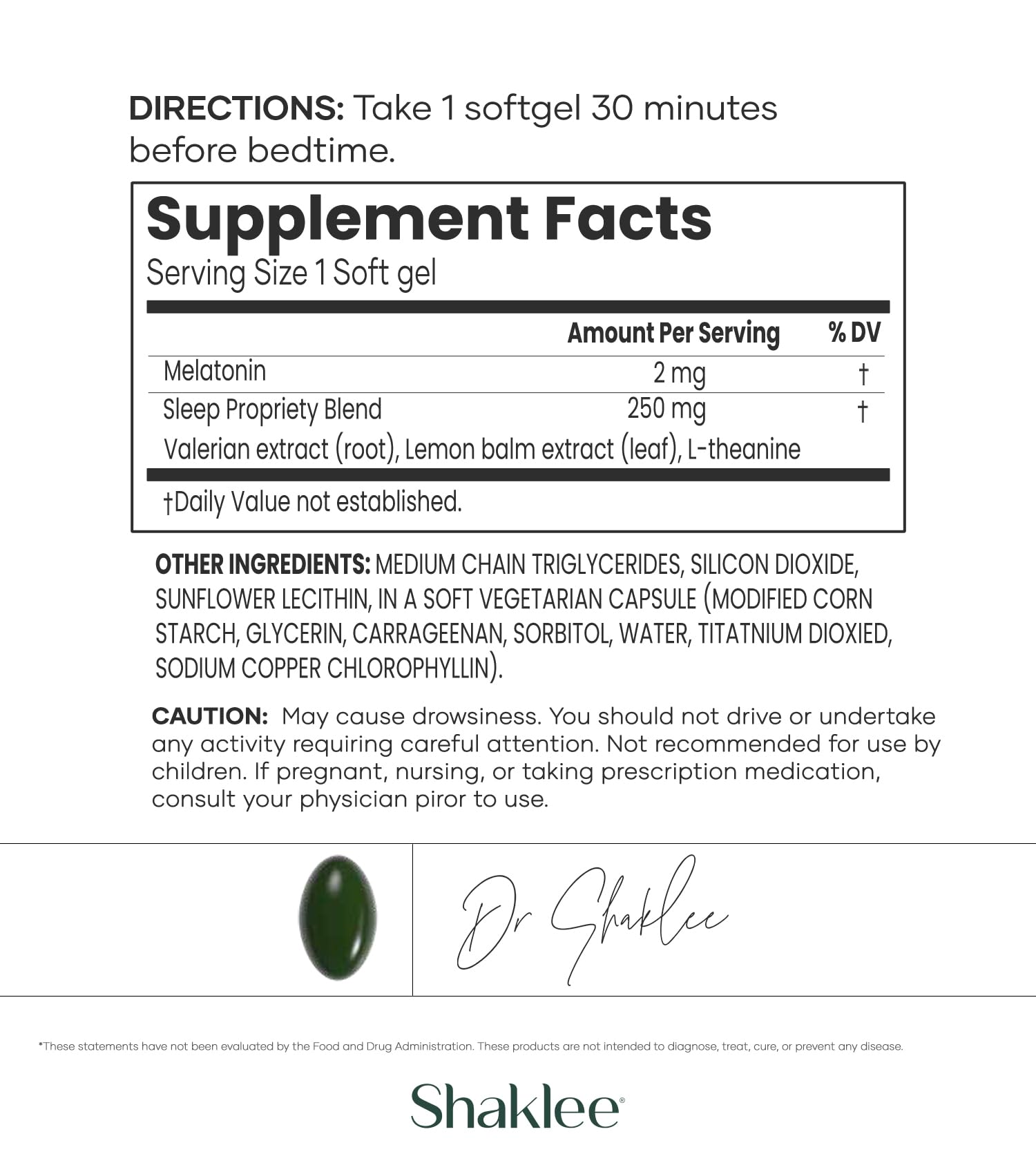 Shaklee - Dream Serene™ Melatonin Sleep Aid - Fall Asleep Faster, Wake Up Refreshed - with Melatonin, Valerian, Lemon Balm, L-Theanine - for Ultimate Beauty Sleep - 30 Softgels ShakleeAu supplements