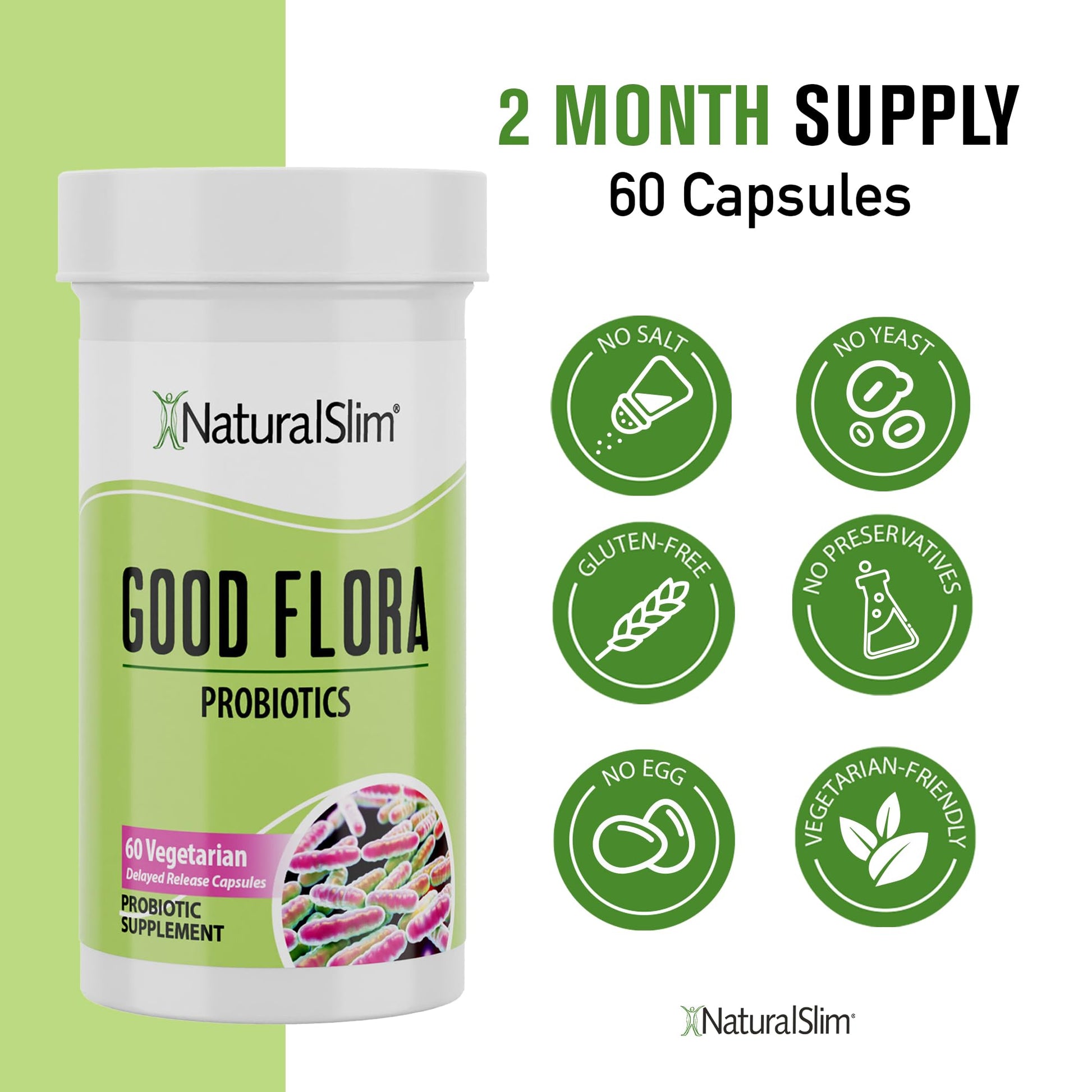 Probiotic Nutritional Supplements Gentle Formula Pro Biotics for Gut Health, Digestive Health, Immune Support, & De-Bloating for Women & Men, 7 Powerful Probiotic Strains, 60 Vegetarian Capsules 3 Pk NaturalSlimAu supplements