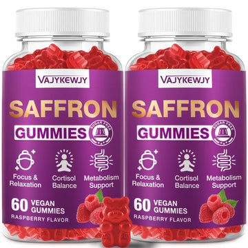 VAJYKEWJY Saffron Gummies (88.5 mg) with Magnesium — Enhanced with St. John’s Wort, Rhodiola, Ashwagandha & Vitamins B6, B12, D3 for Mood & Focus Support — 120 Count VAJYKEWJYAu supplements