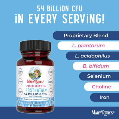 MaryRuth Organics Postnatal Probiotics for Breastfeeding Women | Nursing Probiotic Capsules with Vitamins | Minerals & Antioxidants | 54 Billion CFU | Non-GMO | Vegan | 30 Servings MARYRUTH'SUS supplements