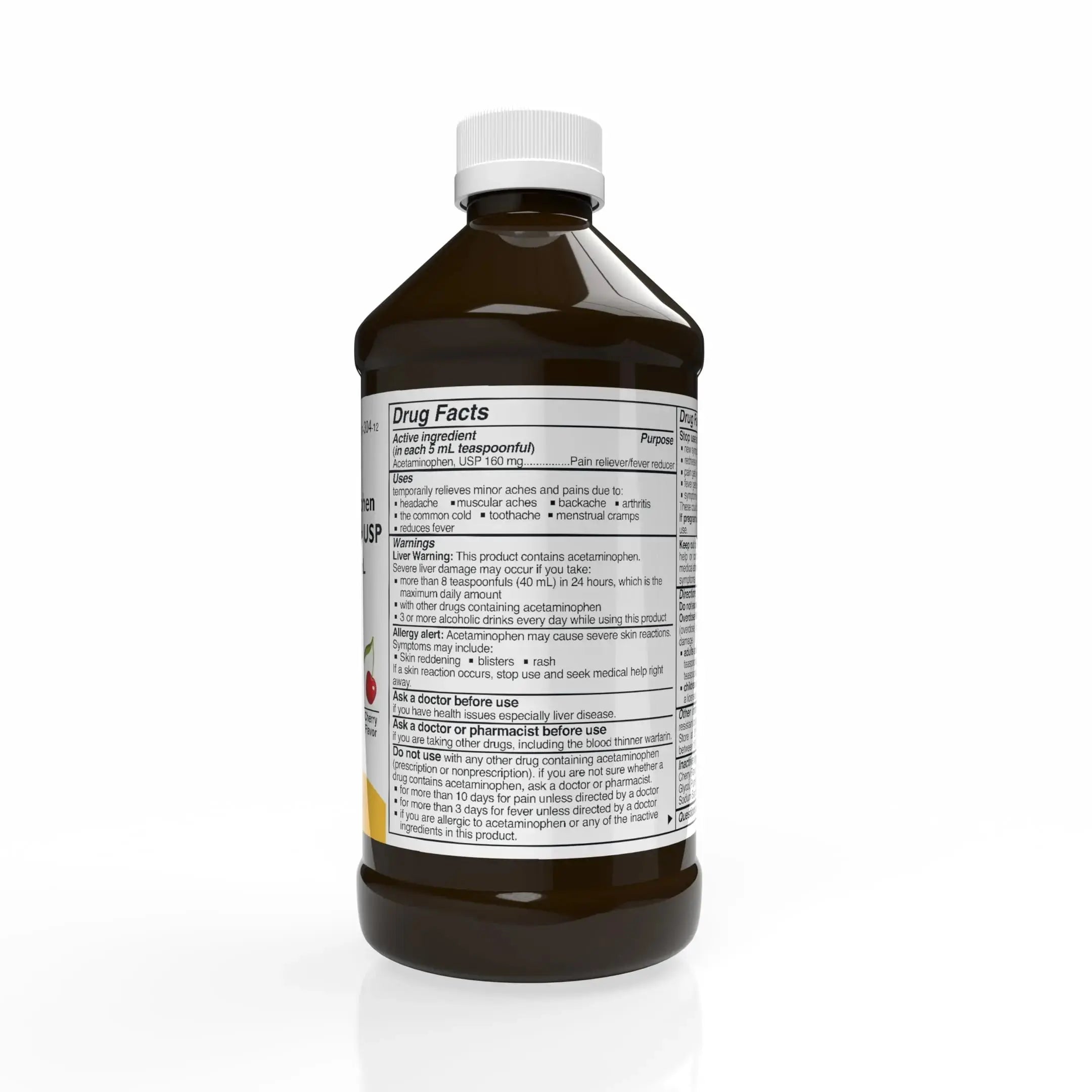 Rising Health Acetaminophen Oral Solution USP, 160 mg/5 mL | Pain & Fever Reliever | Cherry Flavor | Available in 118 mL & 473 mL (118ml - 4oz) RisingAu supplements