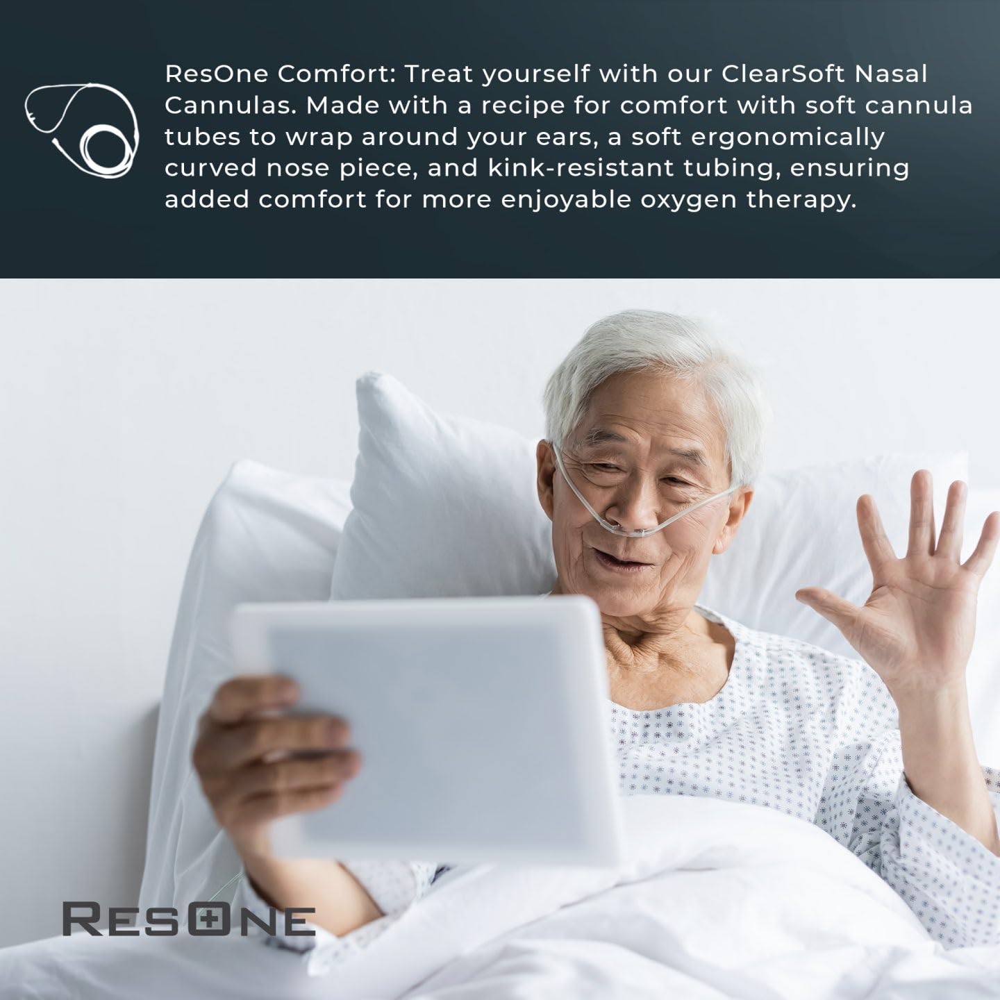 ResOne Soft Nasal Cannula 5-Pack - Oxygen Cannula, Curved Prongs, 4Ft Crush-Resistant Tubing ResOneAu supplements