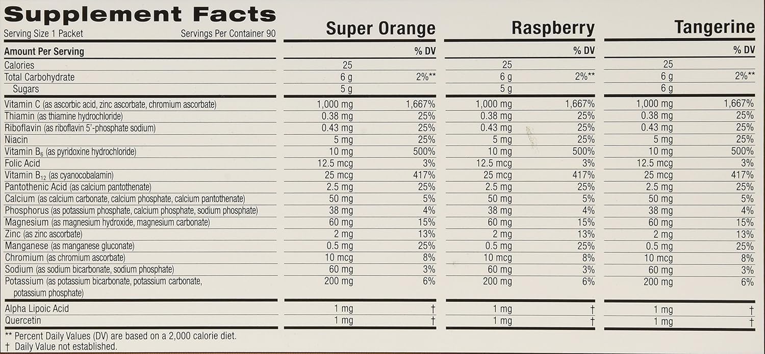 Emergen-C 1,000 mg Vitamin C Dietary Supplement Drink Mix, Super Orange/Raspberry Emergen-CUS supplements