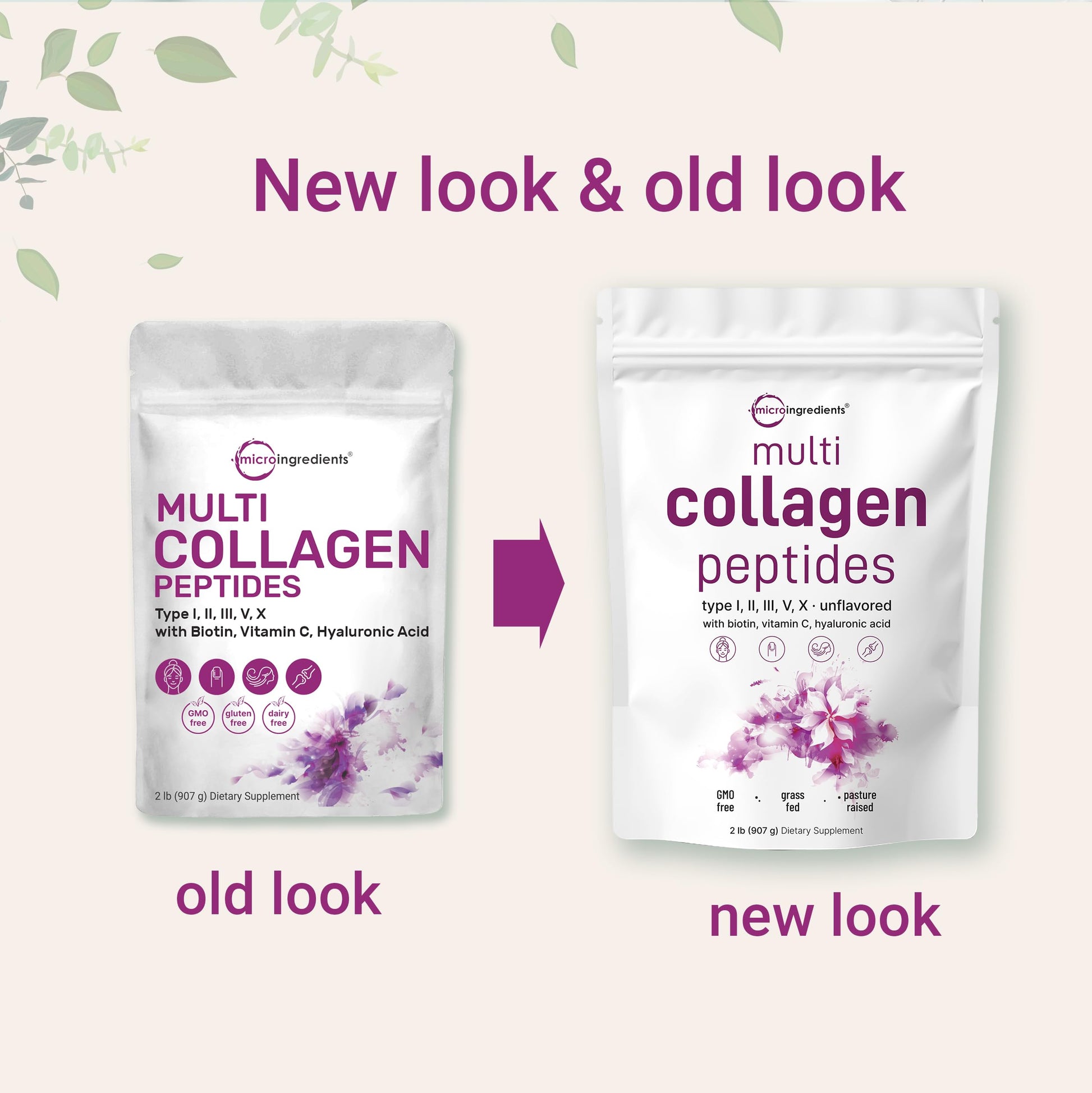 Micro Ingredients Multi Collagen Protein Powder, 2 Pounds – Type I,II,III,V,X with Biotin Micro IngredientsUS supplements