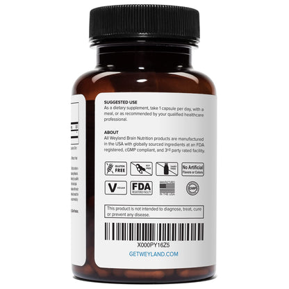 Lithium Orotate - 5mg of Elemental Lithium per Vegetarian Capsule Weyland Brain NutritionUS supplements
