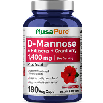 NusaPure D-Mannose Complex 1400 mg (with Hibiscus and Cranberry) - 180 Veggie Caps Non-GMO & Vegan NusaPureAu supplements