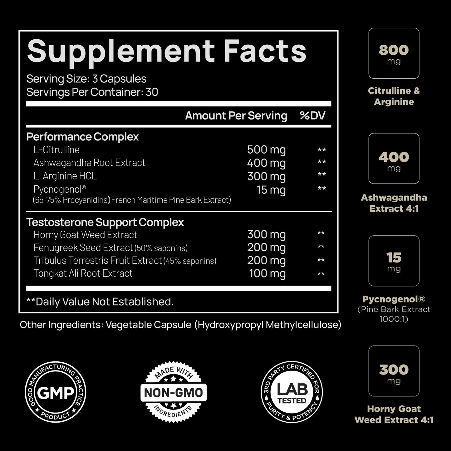 21,800mg Testosterone Booster for Men 8X Strength w. Ashwagandha, Tongkat Ali, Pycnogenol, Tribulus - Total T Male Enhancing Test Booster + Muscle Builder Workout Testosterone Supplement for Men TERRA ELMNTUS supplements