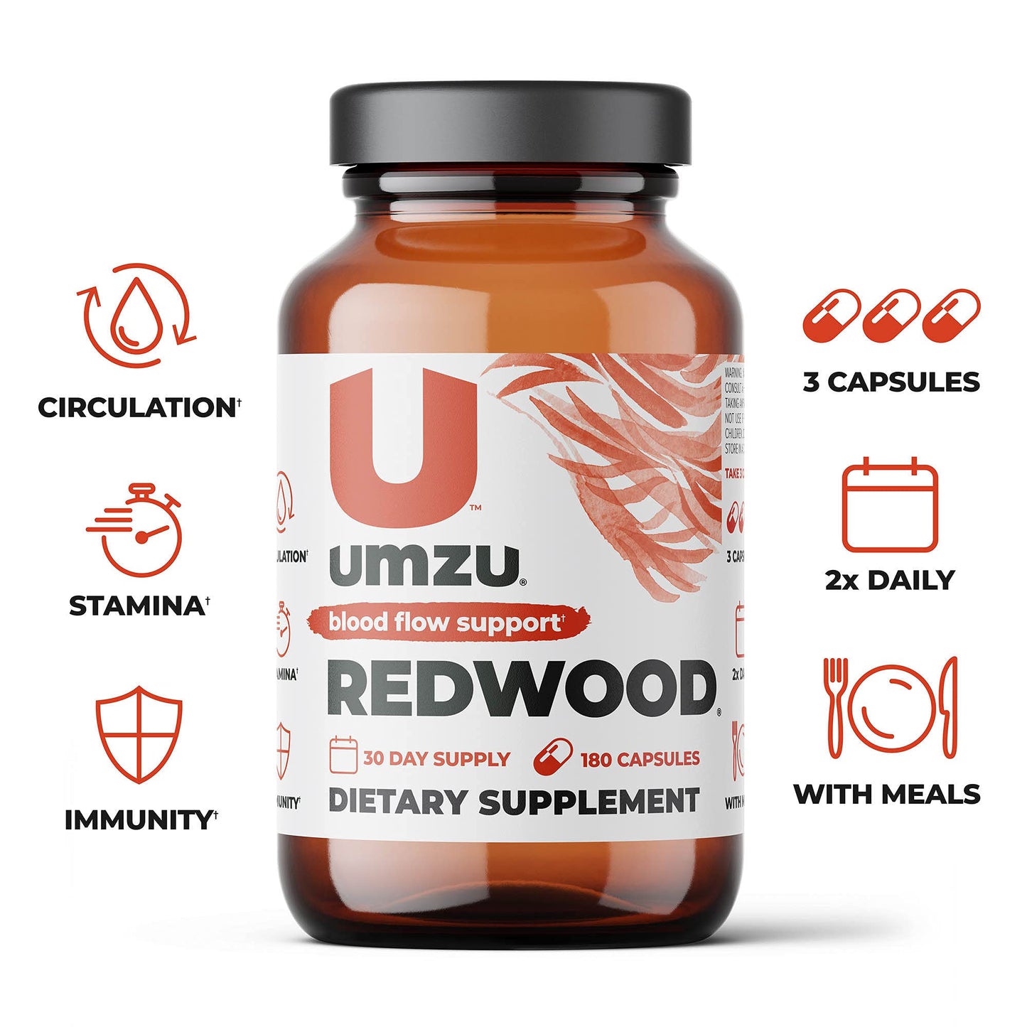 UMZU Redwood - Supports Nitric Oxide & Healthy Blood Flow - Blend of Vitamins & Herbal UMZUUS supplements