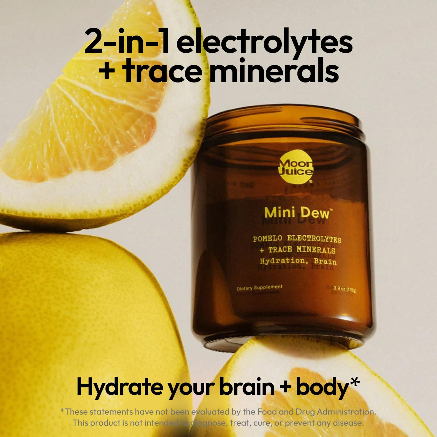 Moon Juice Mini Dew Electrolytes Powder - Sugar Free Minerals & Electrolyte Hydration Powder for Instant Hydration & Brain Support - Magnesium, Calcium, Potassium, Pink Salt, Pomelo, 30 Servings Moon JuiceUS supplements