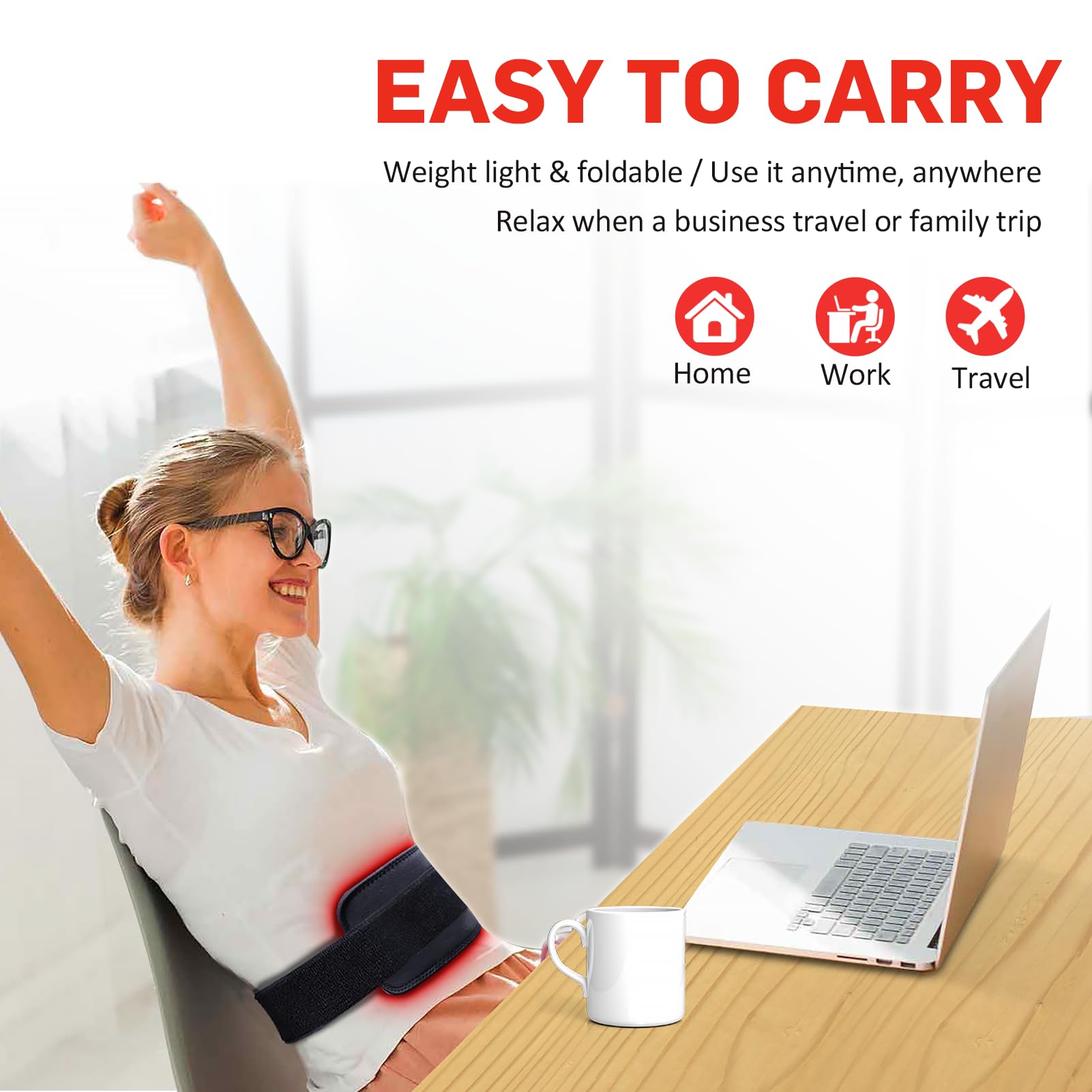 Red Light Therapy Belt, Infrared Light Therapy for Body, Wearable Wrap with Timer GMOWNWAu supplements