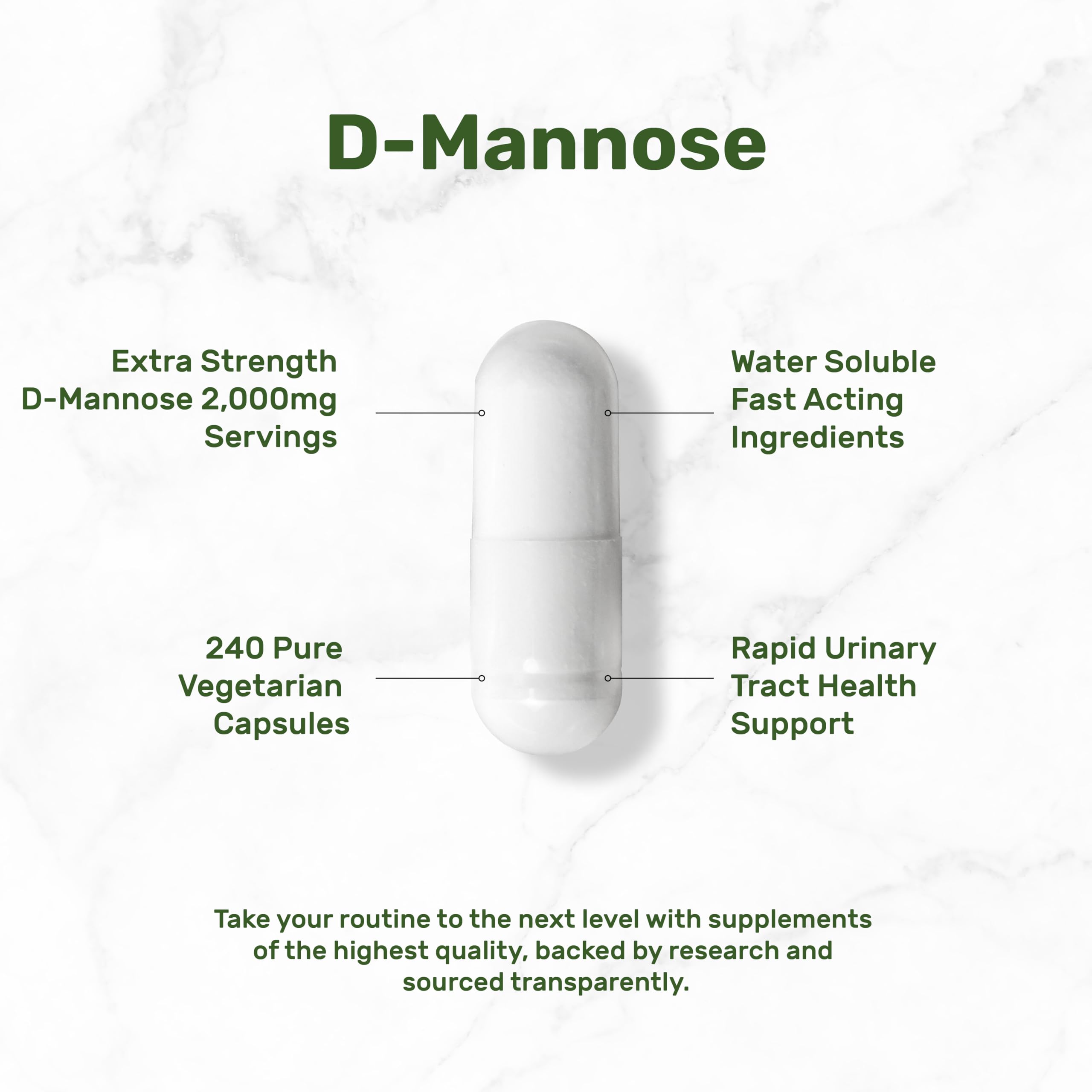 DEAL SUPPLEMENT D Mannose 500mg Capsules (2,000mg Per Serving), 240 Veggie Pills – Fast Acting Water-Soluble Form – Extra Strength Urinary Tract (UTI) Health Support – Non-GMO, Vegan Friendly DEAL SUPPLEMENTAu supplements