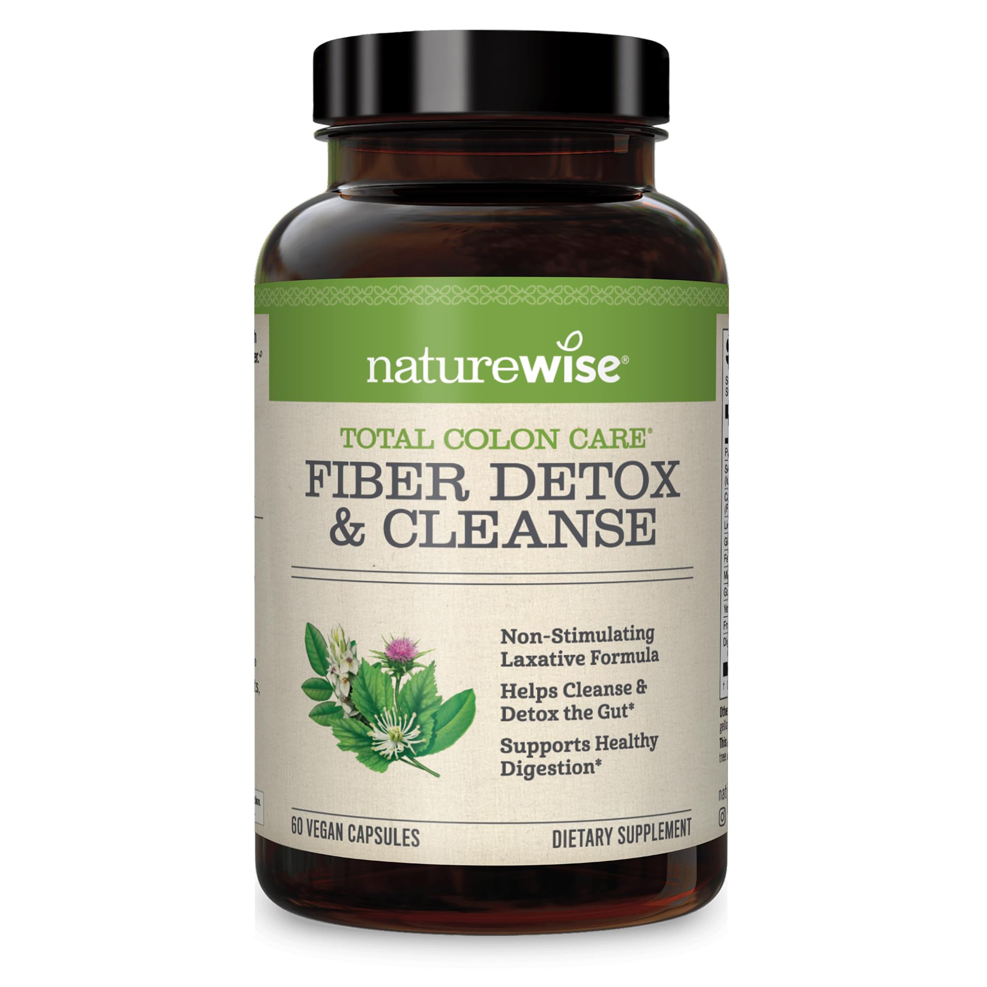 NatureWise Total Colon Care Fiber Cleanse with Herbal Laxatives, Prebiotics, & Digestive NatureWiseUS supplements