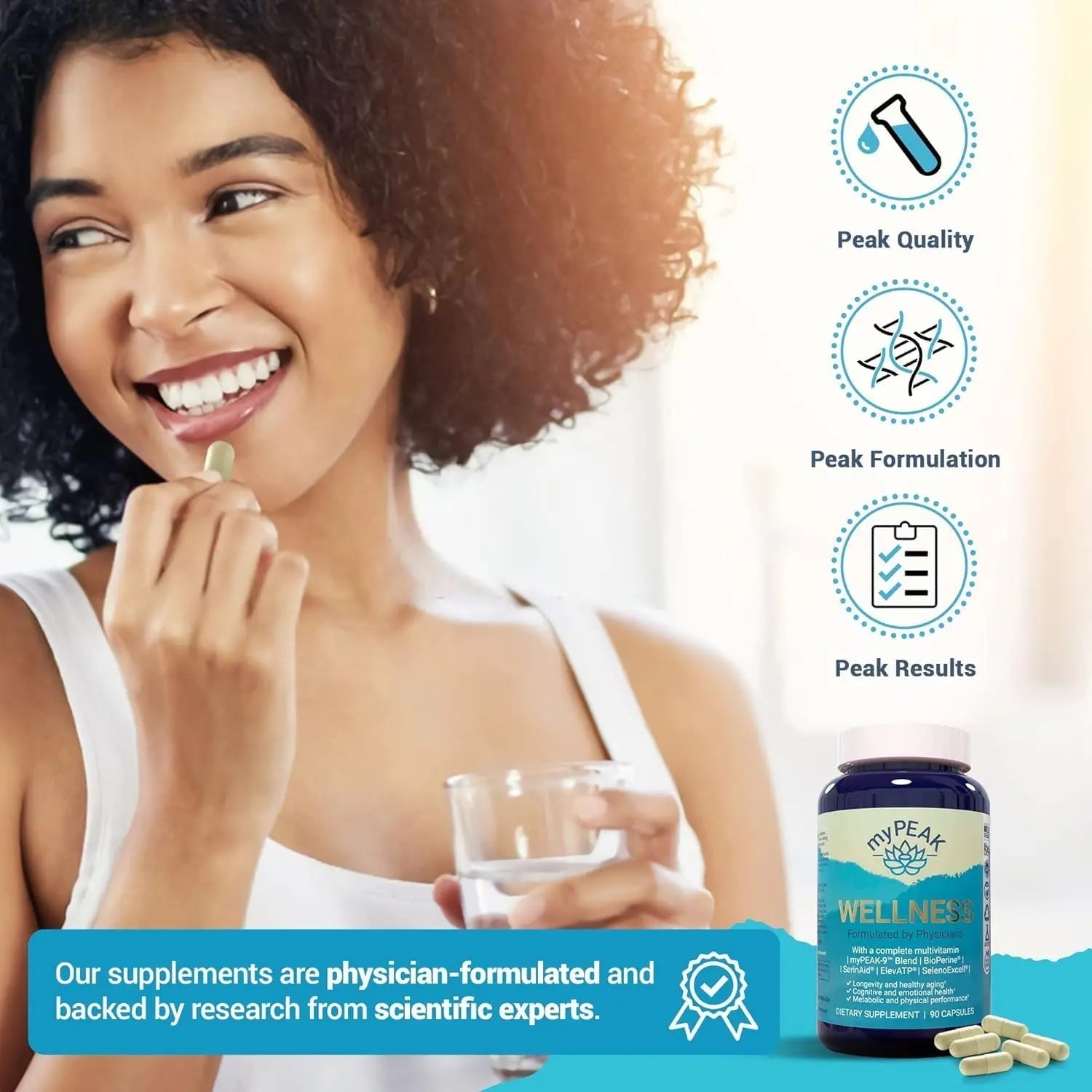 myPEAK Wellness Award-Winning Vegan Multivitamin with ElevATP Ancient Peat Extract, Natural Astaxanthin, Iron, Resveratrol and Alpha GPC myPEAKAu supplements