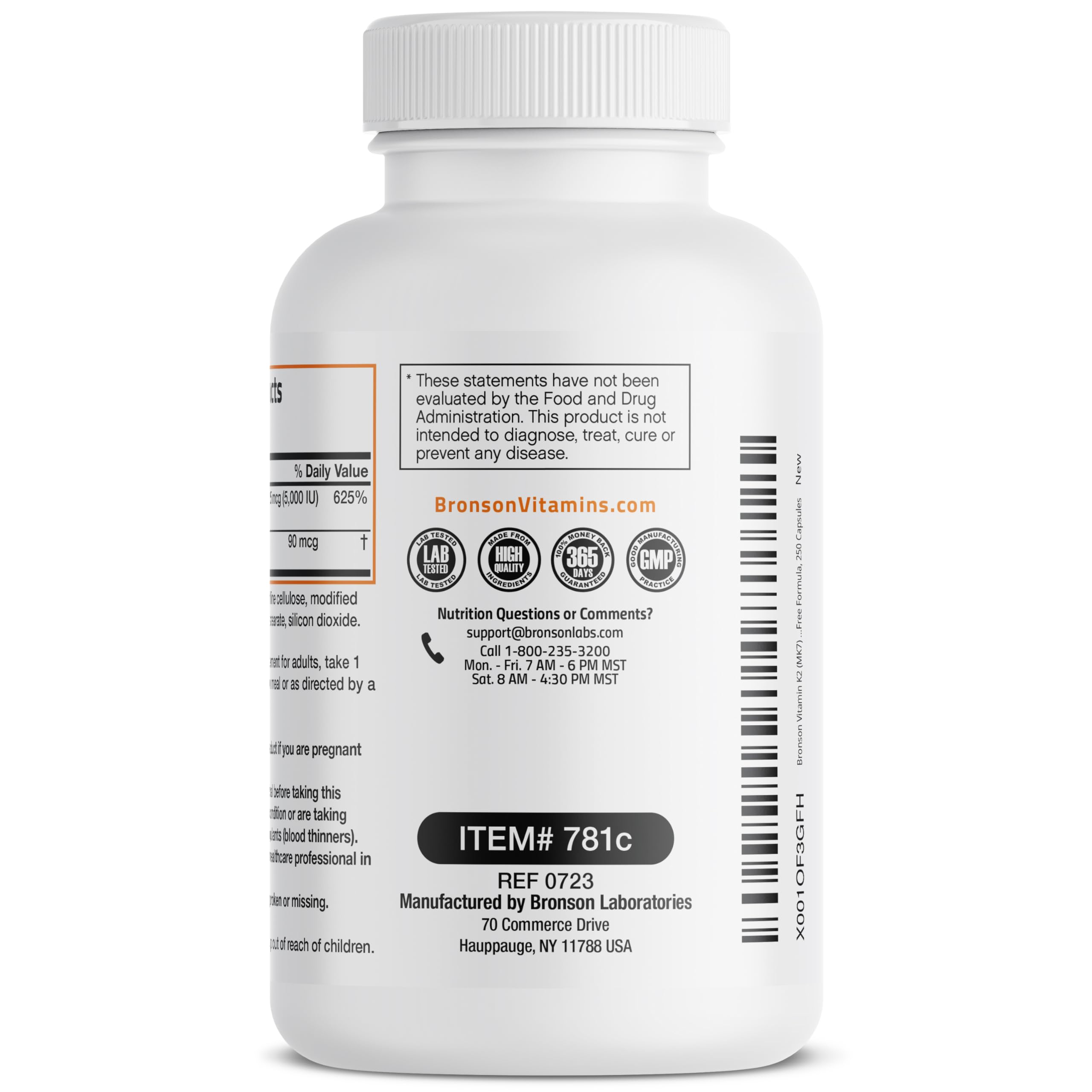 Bronson Vitamin K2 (MK7) with D3 Supplement Bone and Heart Health Non-GMO BronsonAu supplements
