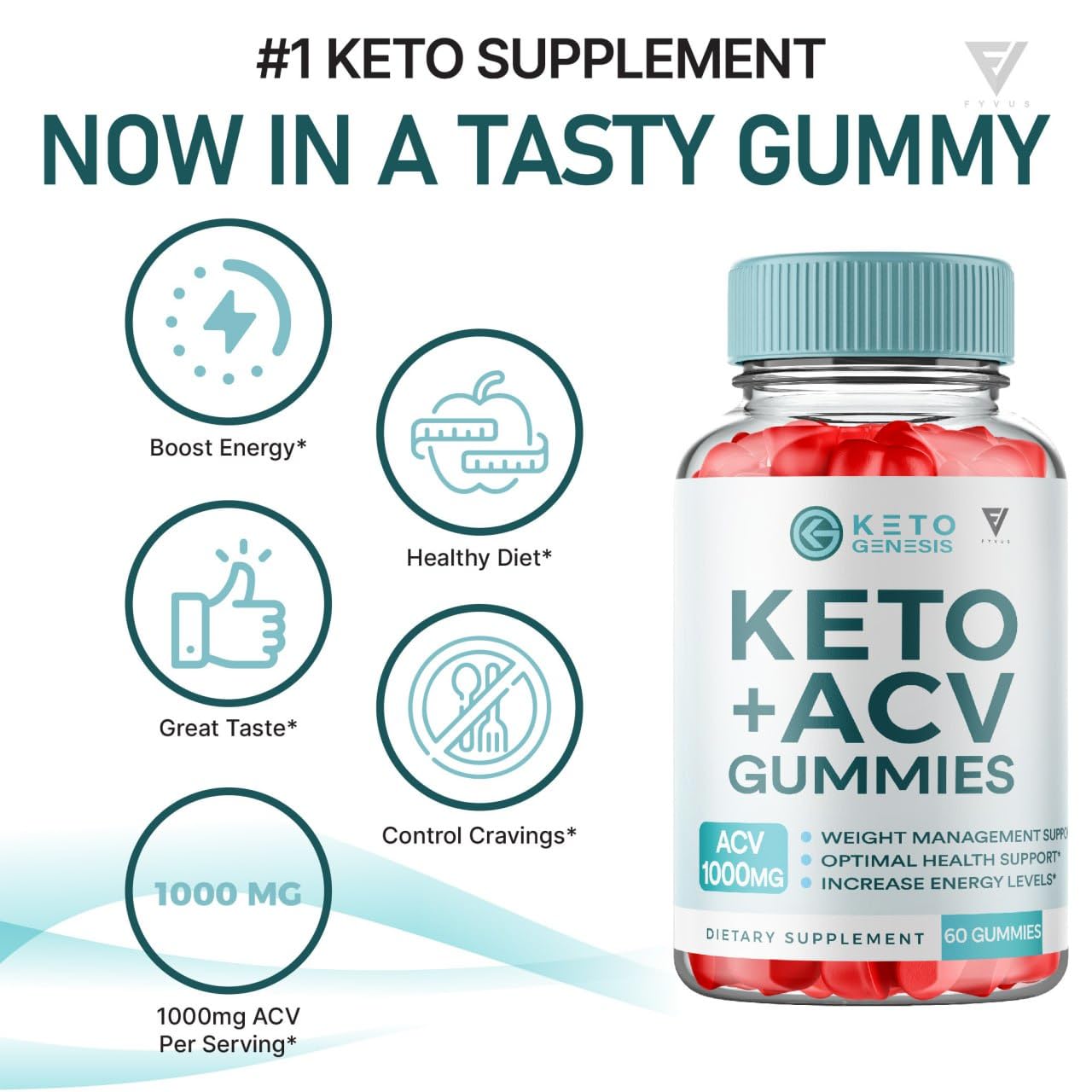 Keto Genesis Keto ACV Gummies Advanced Weight Loss, Ketogenesis Keto + ACV 1000MG FyvusUS supplements