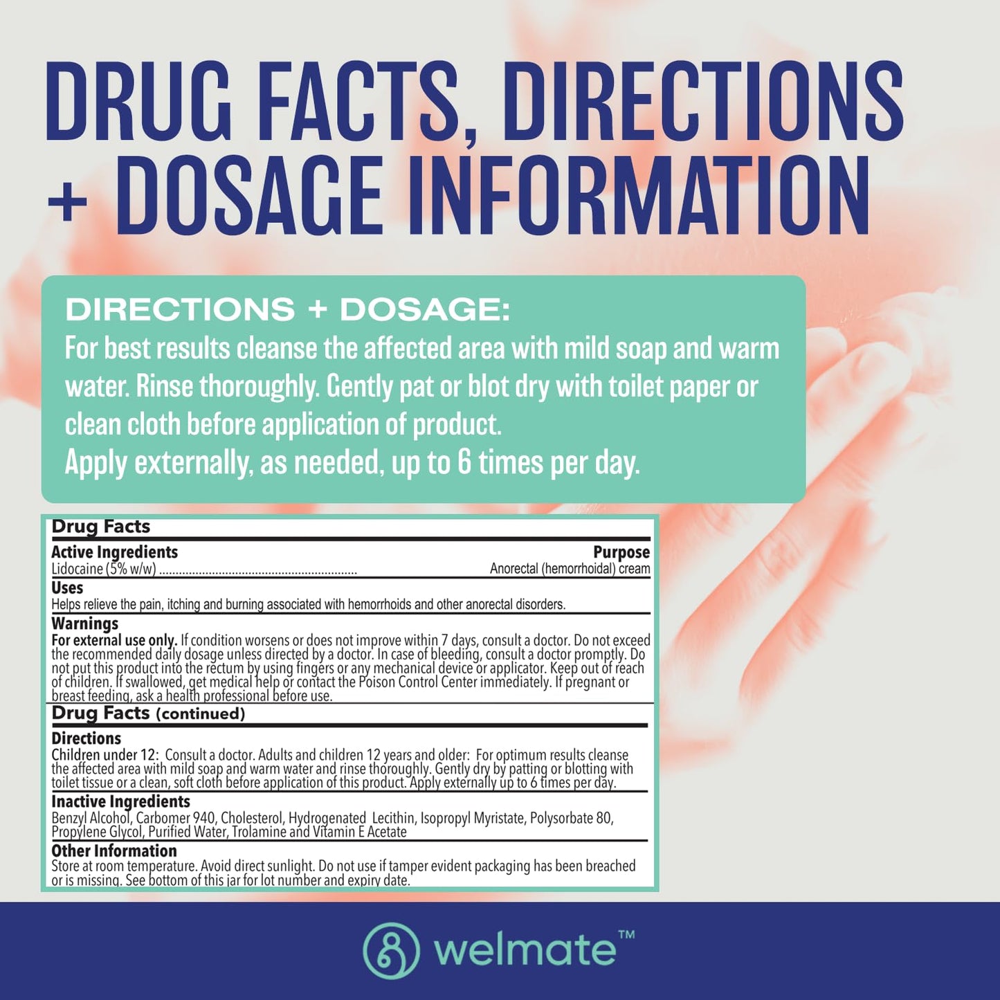 WELMATE | 5% Lidocaine | Numbing Cream Maximum Strength | Topical Anesthetic WELMATEUS supplements