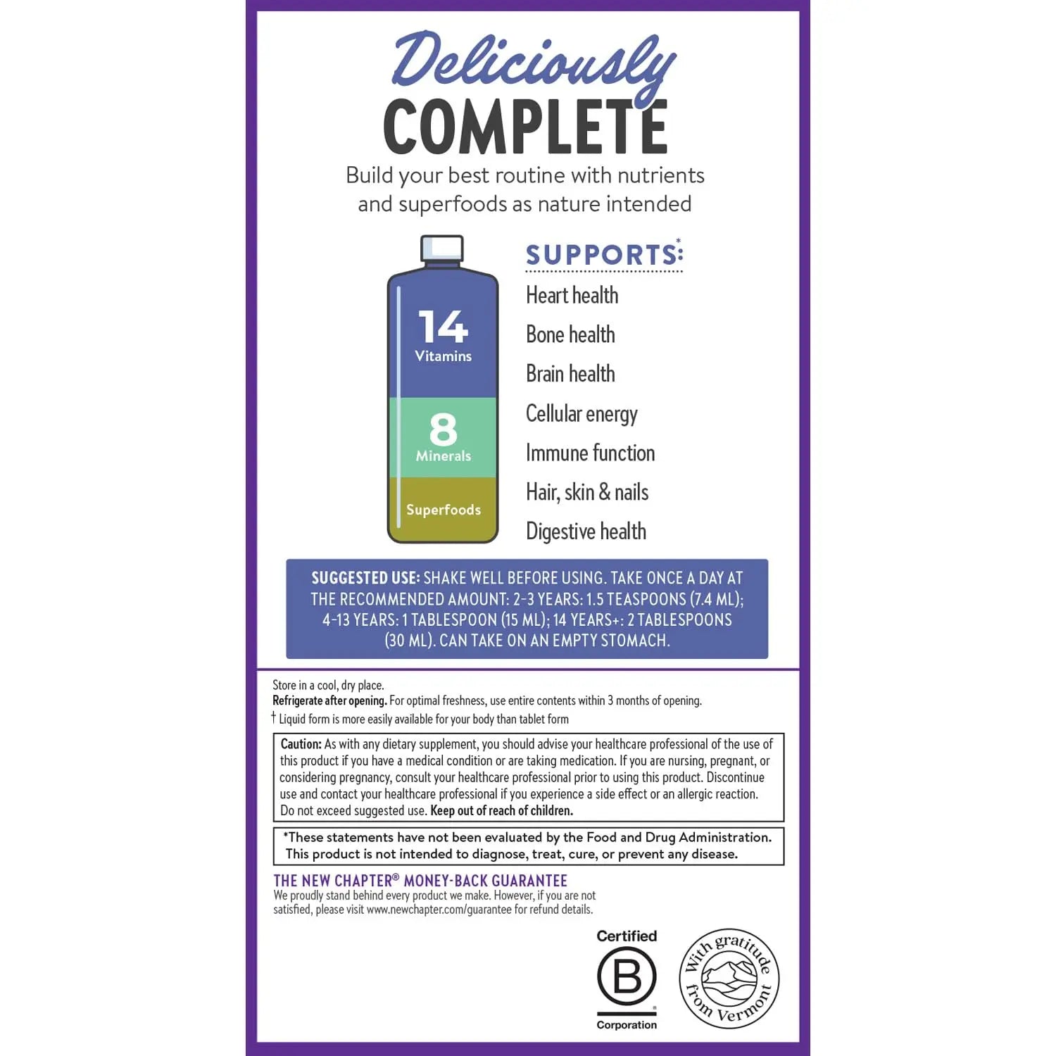 New Chapter Liquid Multivitamin + Mineral Supplement for Whole-Body Benefits, 100% Delicious Multivitamin for Adults New ChapterAu supplements