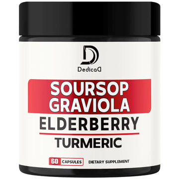 DEDICAD 11in1 Graviola Soursop Capsules - Blended with Elderberry, Turmeric, Ginger, Milk Thistle, Cranberry & More - Support Positive Mood, Immune System & Body Management DEDICADAu supplements
