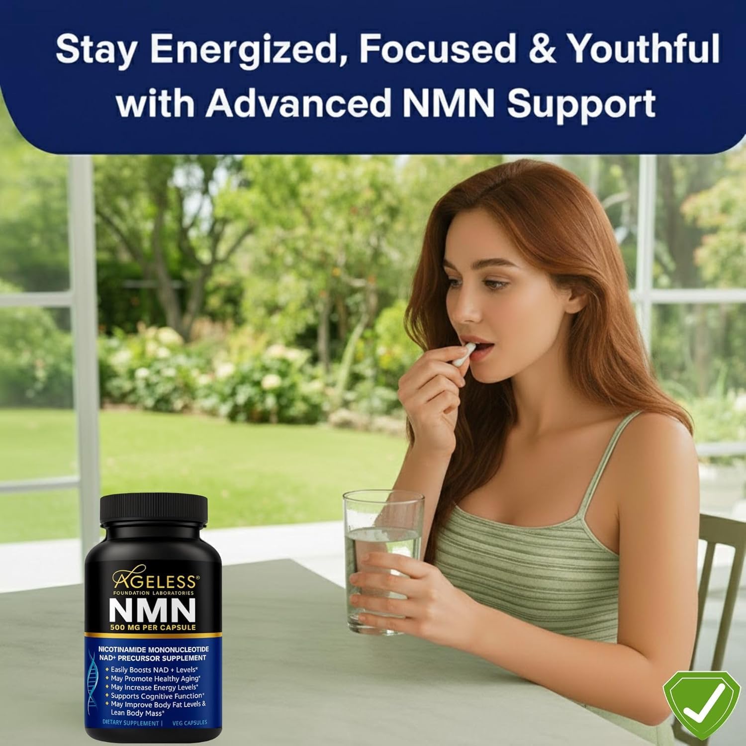 NMN Supplement 500mg Nicotinamide Mononucleotide | Supports NAD+ Levels, Energy, Cognitive Function, Muscle Health & Healthy Body Composition – Capsules (30) Ageless Foundation LaboratoriesAu supplements