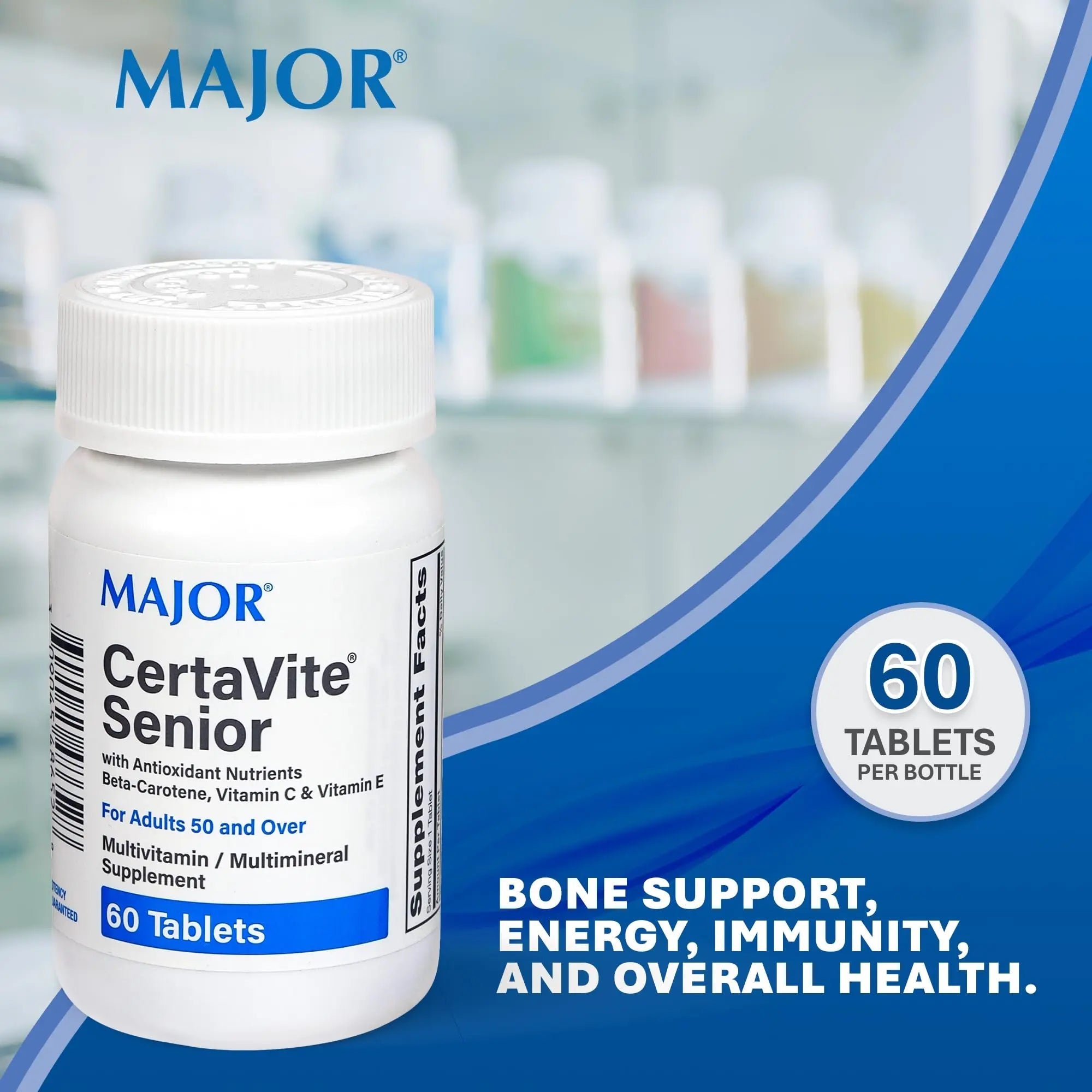 MAJOR CertaVite Senior Multivitamin with Antioxidants – Multivitamin for Women and Men with Beta-Carotene, Iron MAJORAu supplements