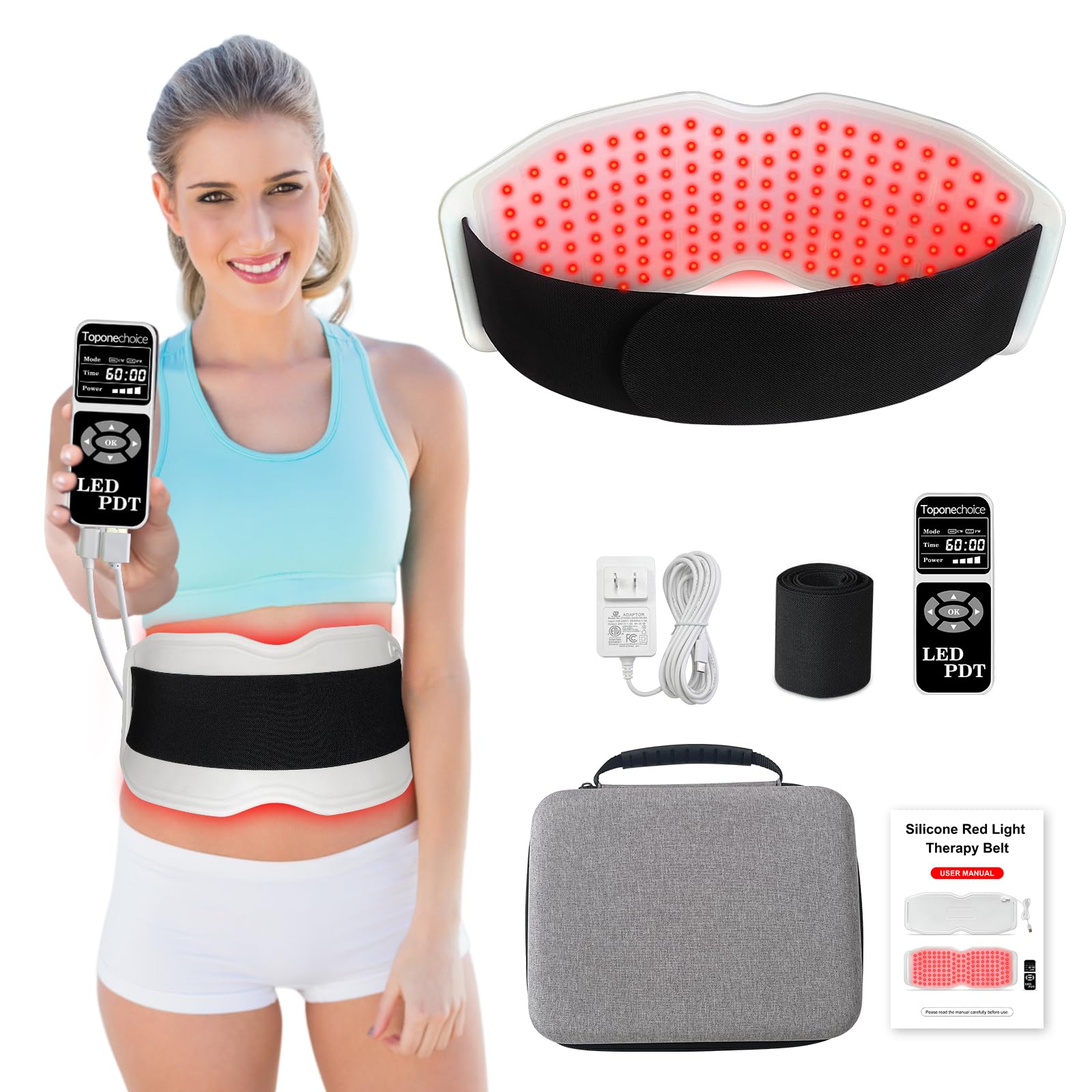 Toponechoice Red Light Therapy Belt, 450pcs 660nm 850nm 940nm, Infrared Light Therapy ToponechoiceAu supplements