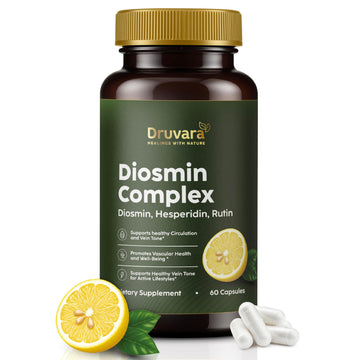 Druvara Diosmin Hesperidin with Rutin & B Vitamins | Vein Support Supplement for Leg Comfort, Healthy Circulation, Vein Strength & Improved Mobility - 60 Capsules DruvaraAu supplements