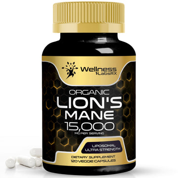 Lions Mane Supplement Capsules - 120 Count - Mushroom Supplement, Brain Supplements WELLNESS LABSRXUS supplements