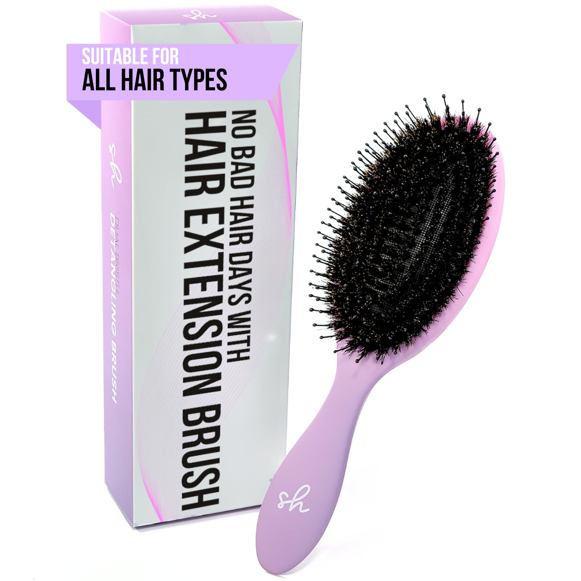 SimplyHair Ultimate Hair Extension Brush & Detangler Anti-Static, Dual Bristle Design, Soft Boar Bristle, Great for All Hair Types & Extensions - Pink & Purple Ombre Brush Ideal for Adults & Kids Simply HairAu supplements