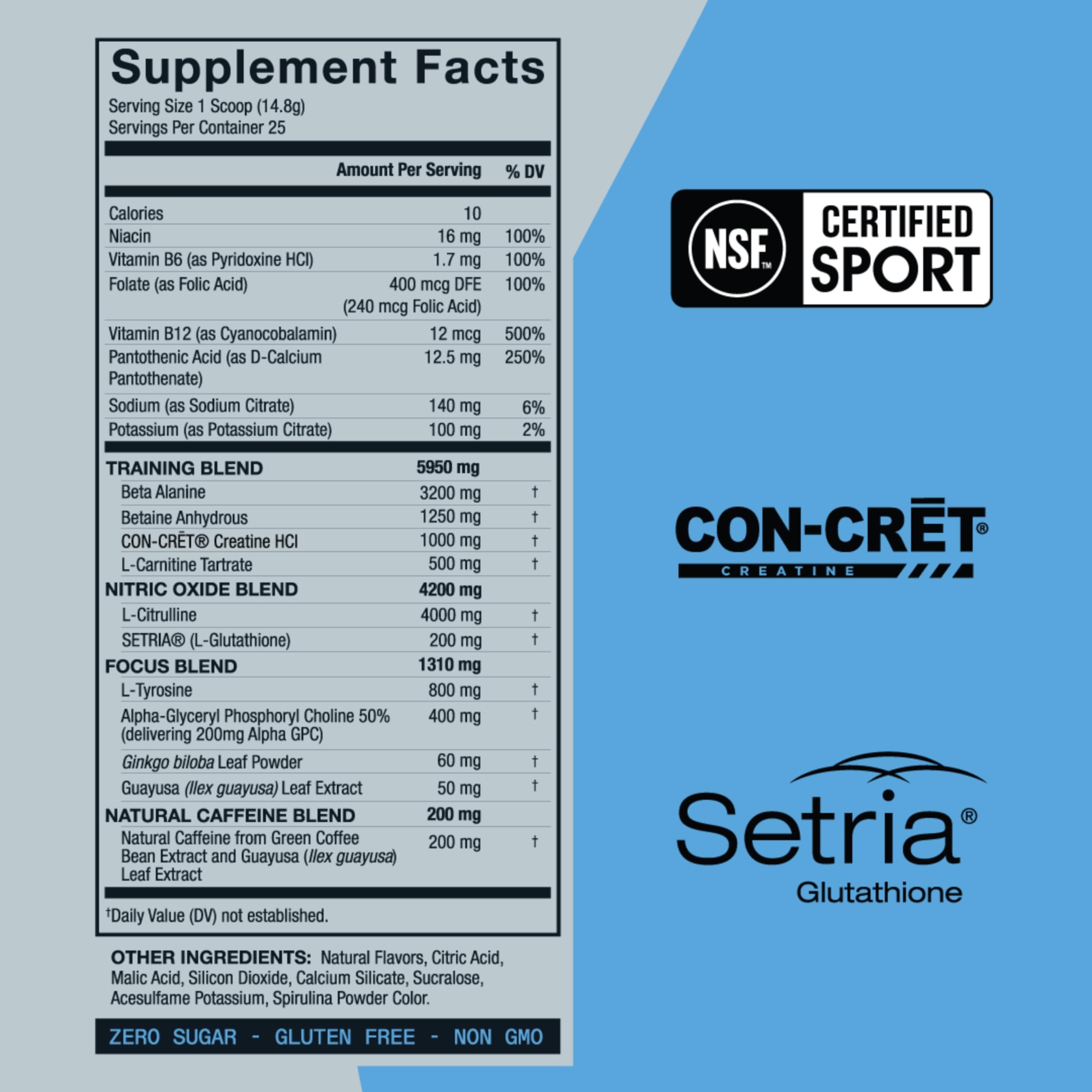ZOA+ Pre Workout Powder, Fruit Punch - NSF Certified for Sport with Zero Sugar, Electrolytes ZOAAu supplements
